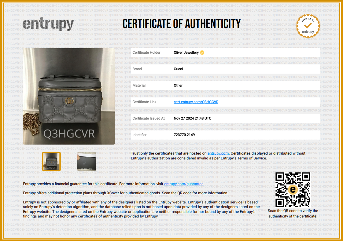 Gucci Grey GG Matelasse Leather Mini Top Handle Bag