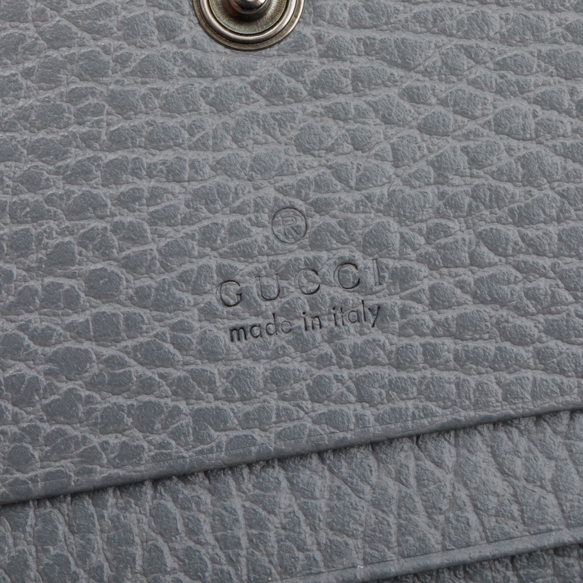 Gucci Grey Leather Card Case Wallet w/ Box