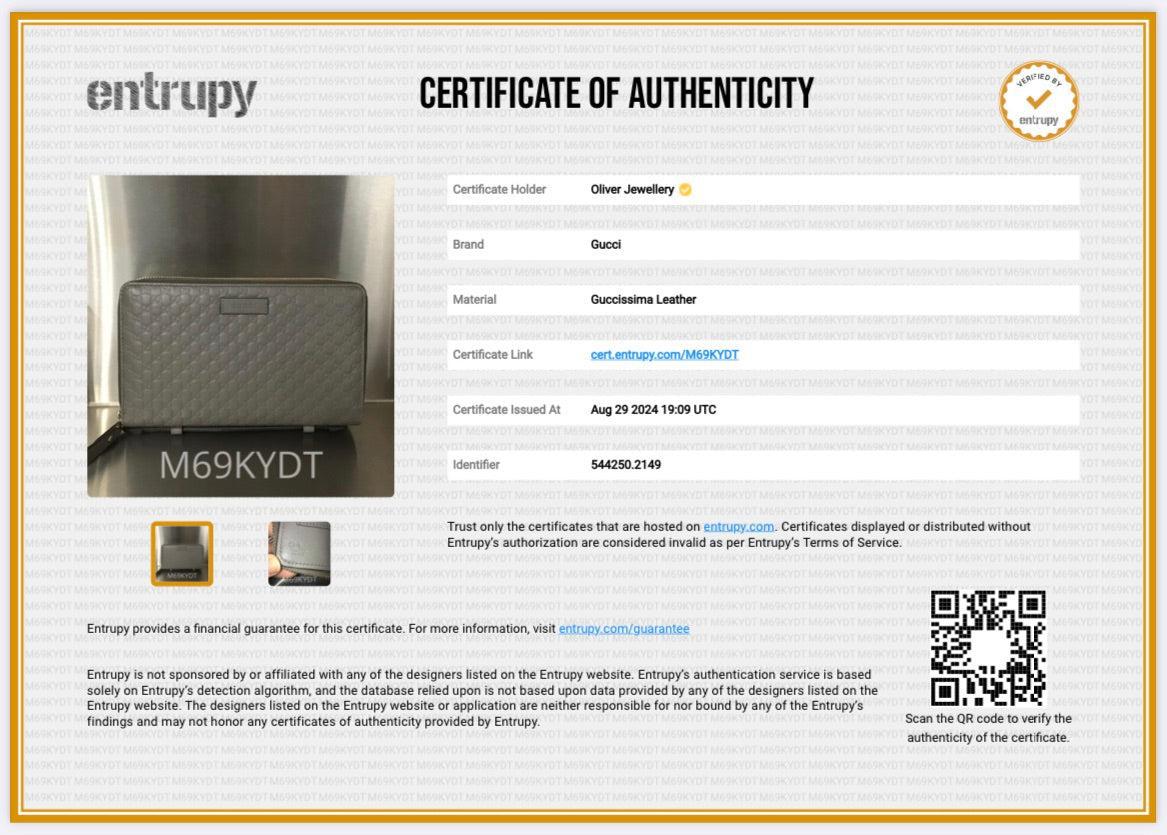 Gucci Grey Microguccissima Leather Double Zip Travel Wallet