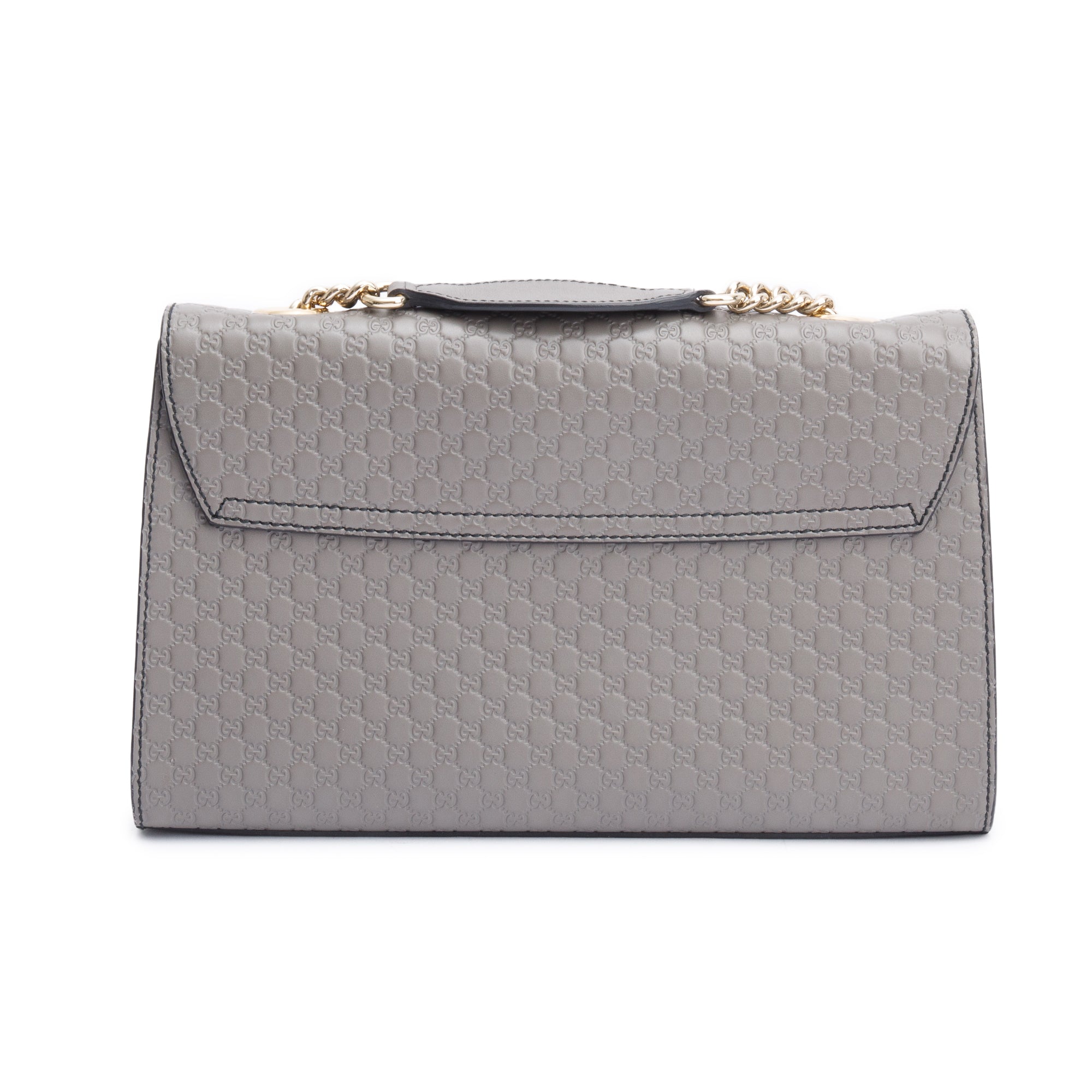 Gucci Grey Microguccissima Leather Medium Emily Chain Shoulder Bag