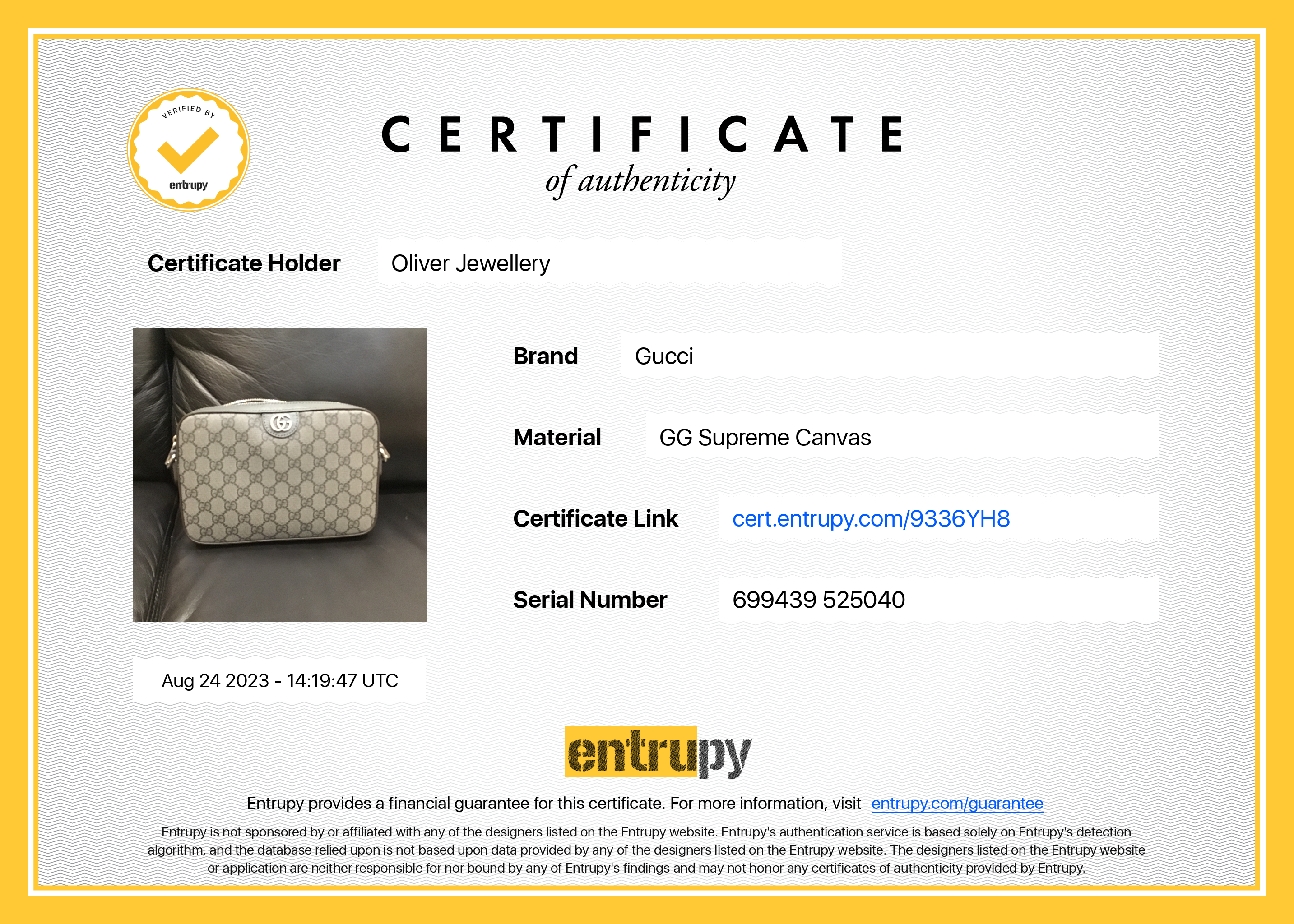 Gucci Grey Ophidia GG Supreme Shoulder Bag