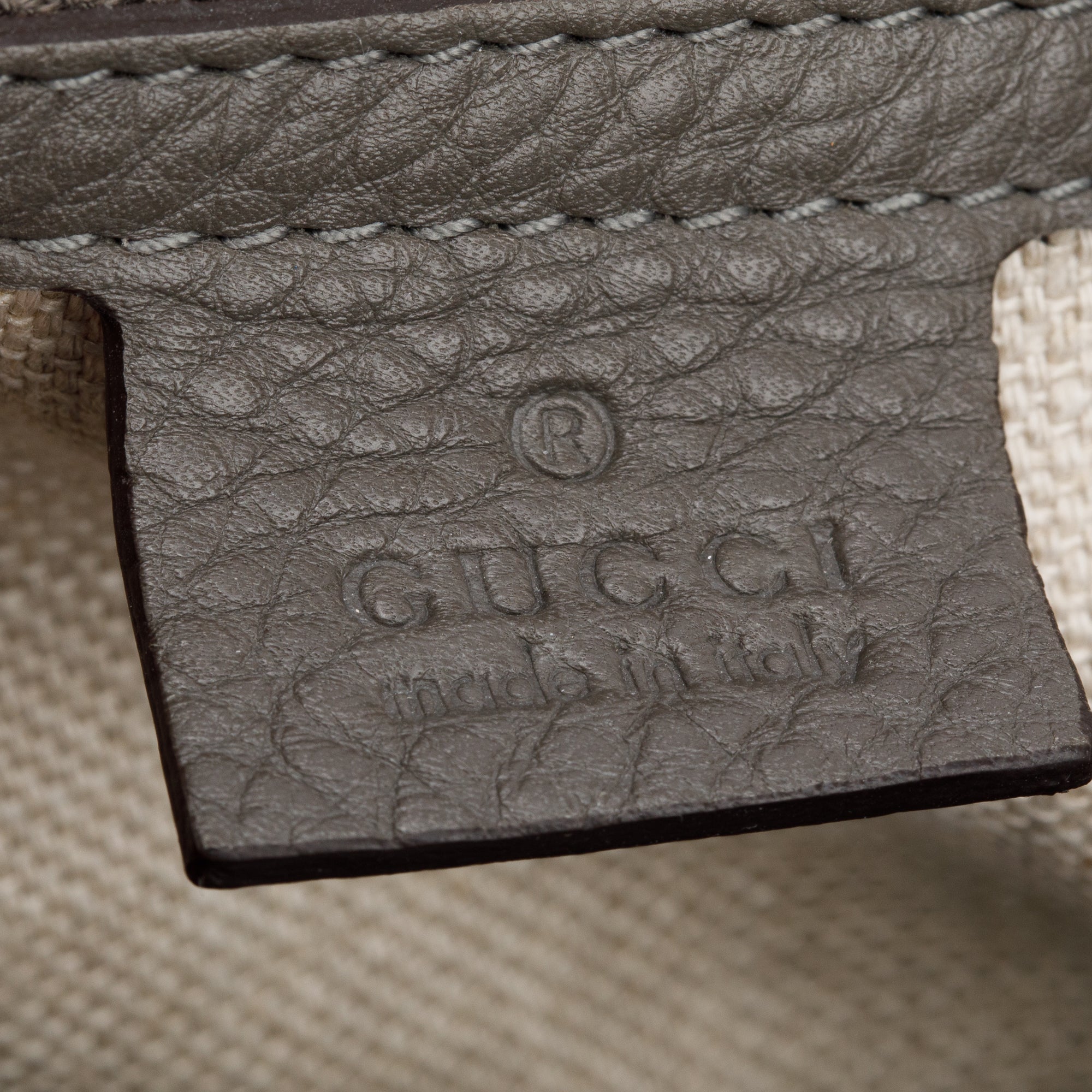 Gucci Grey Python Trim Calf Leather Soft Stirrup Shoulder Bag