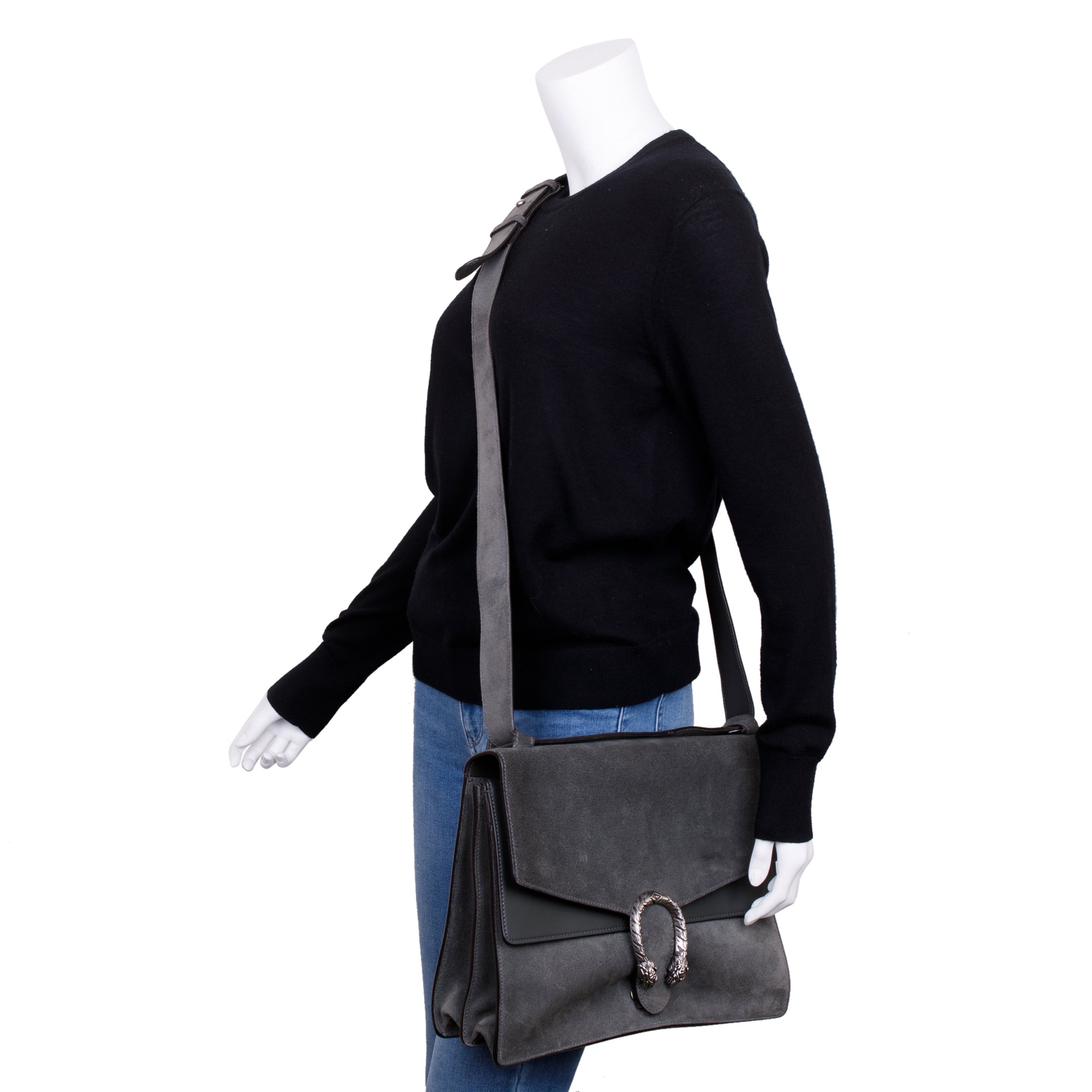 Gucci Grey Suede Medium Dionysus Messenger Bag