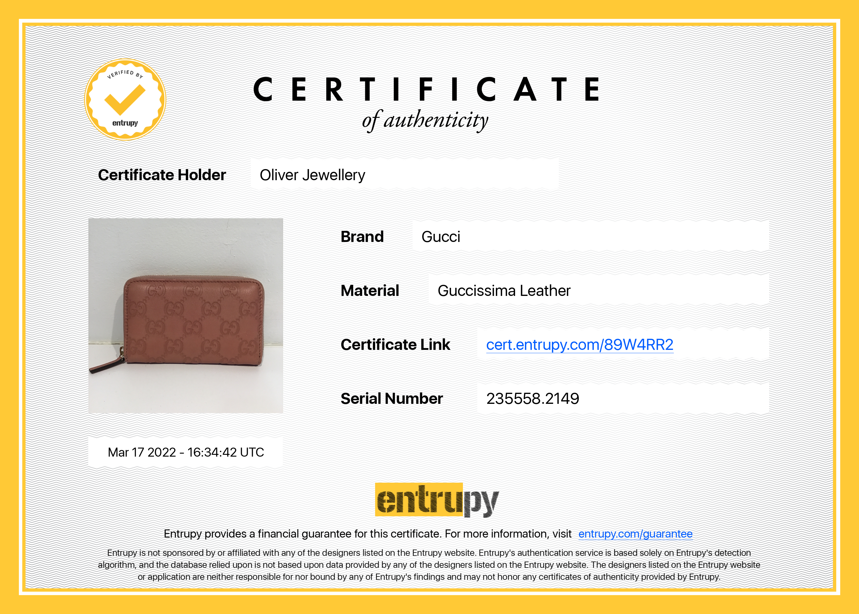 Gucci Guccissima Signature Card Case w/ Box