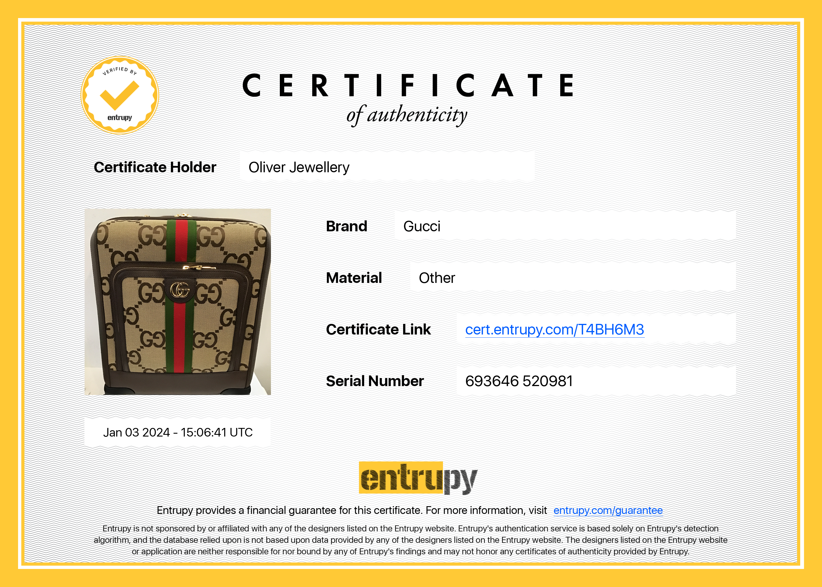 Gucci Jumbo GG Canvas Web Savoy Small Cabin Trolley