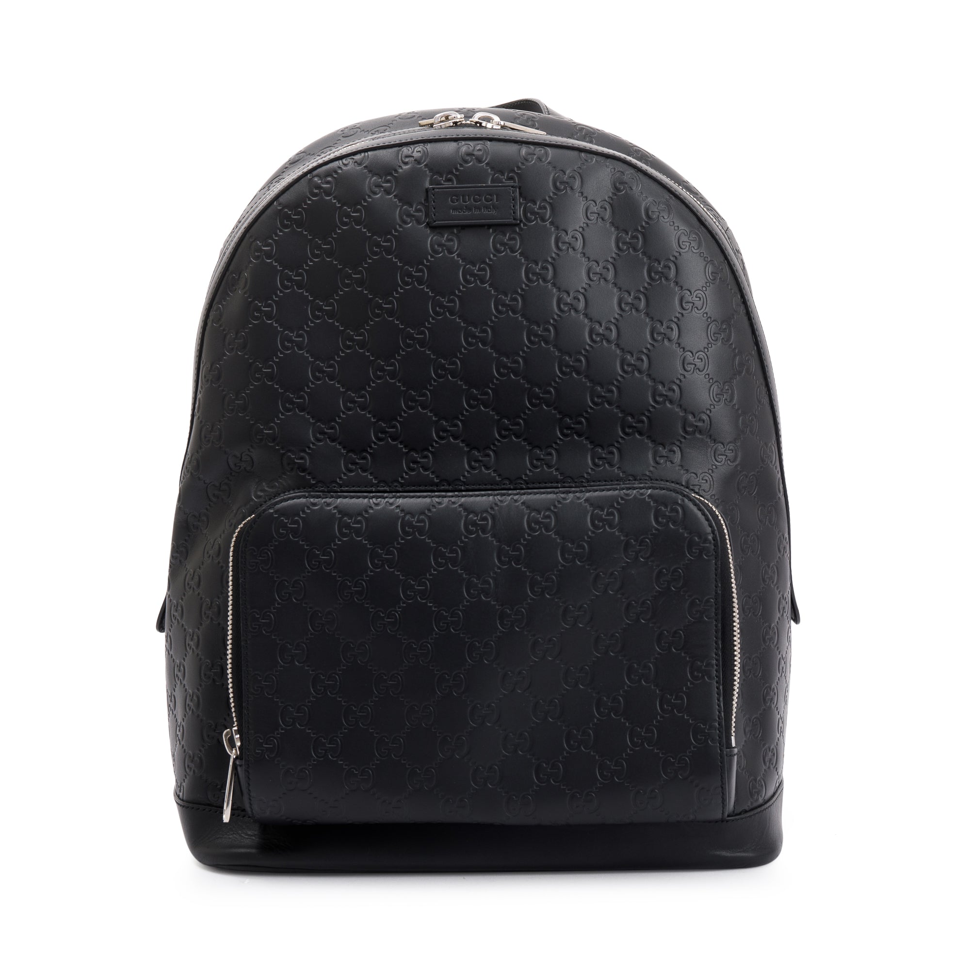 Gucci Large Black GG Signature Leather Backpack
