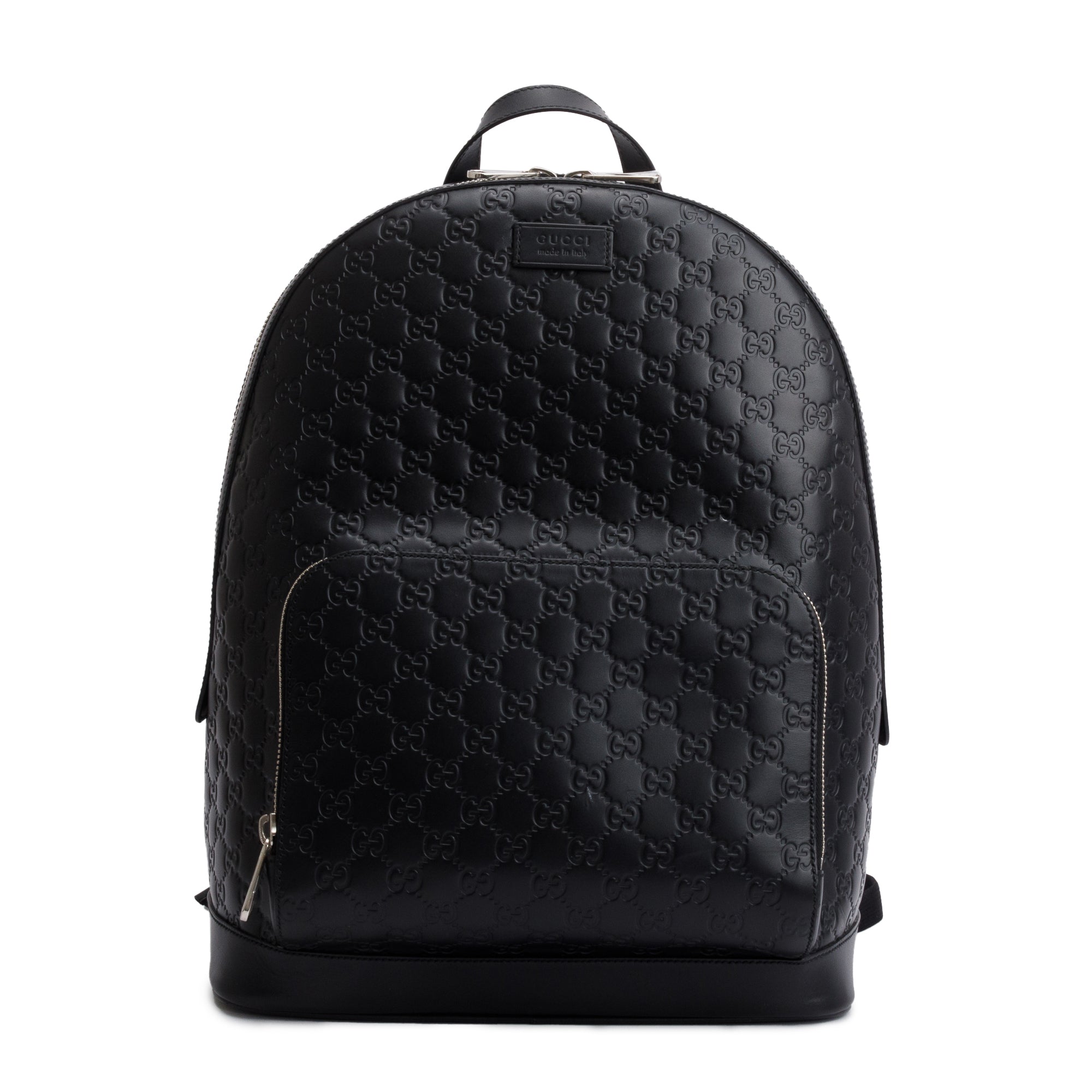 Gucci Large Black GG Signature Leather Backpack