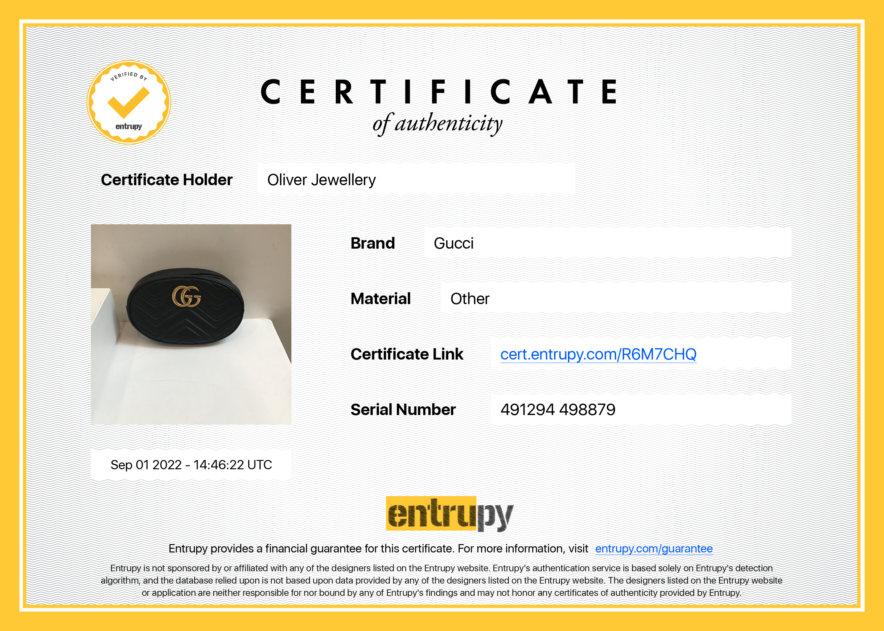 Gucci Large GG Marmont Matelasse Leather Belt Bag w/ Box