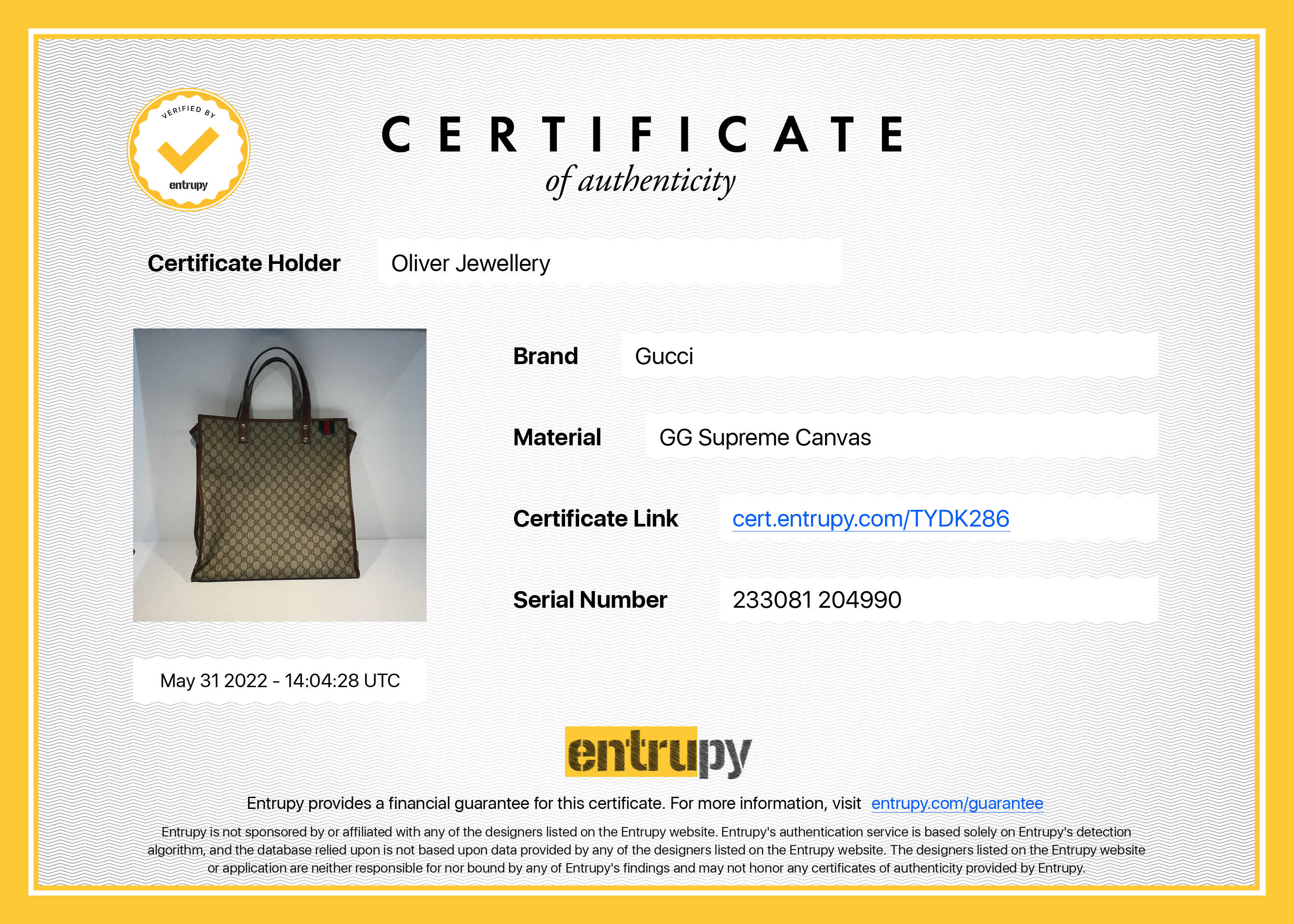 Gucci Large GG Supreme Web Loop Tote