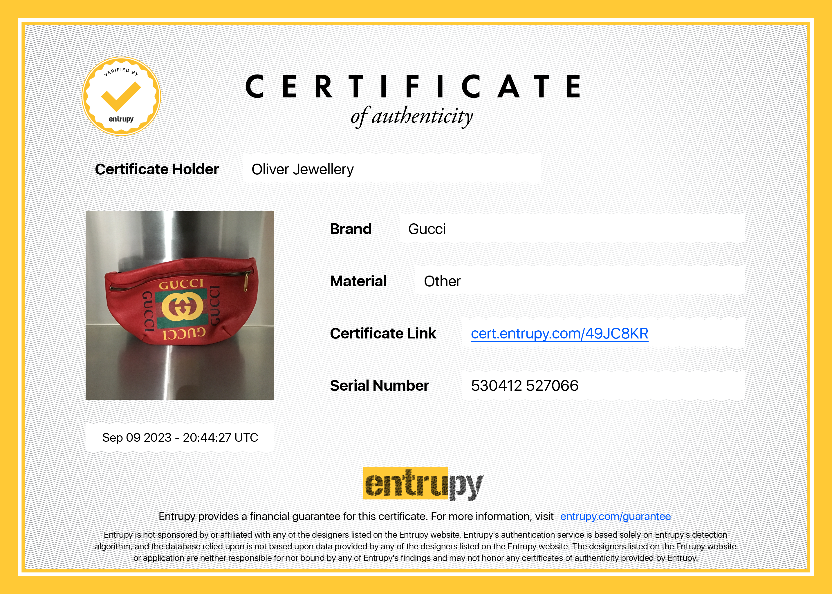 Gucci Large Red Calfskin Leather Logo Print Belt Bag