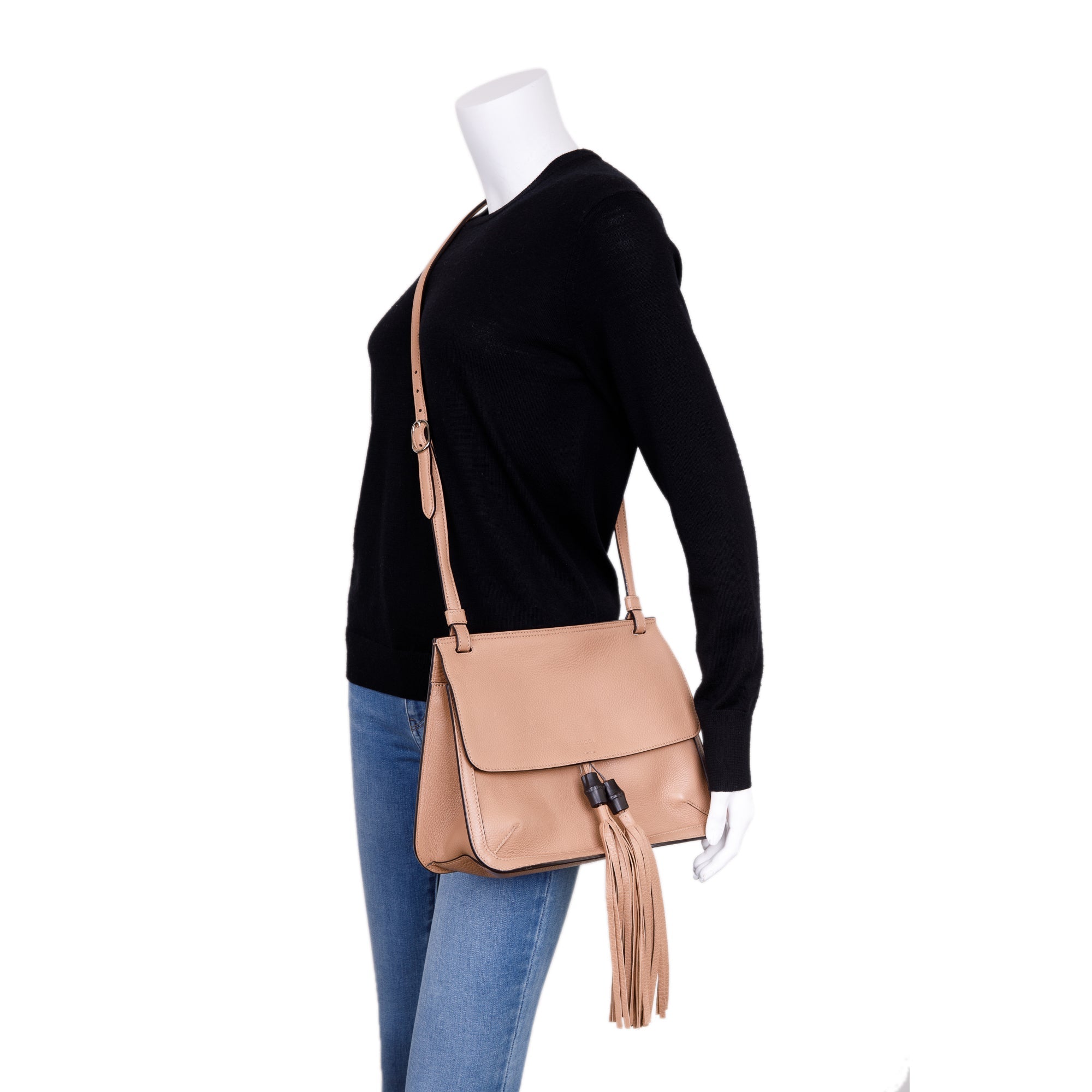 Gucci Leather Bamboo Daily Flap Bag