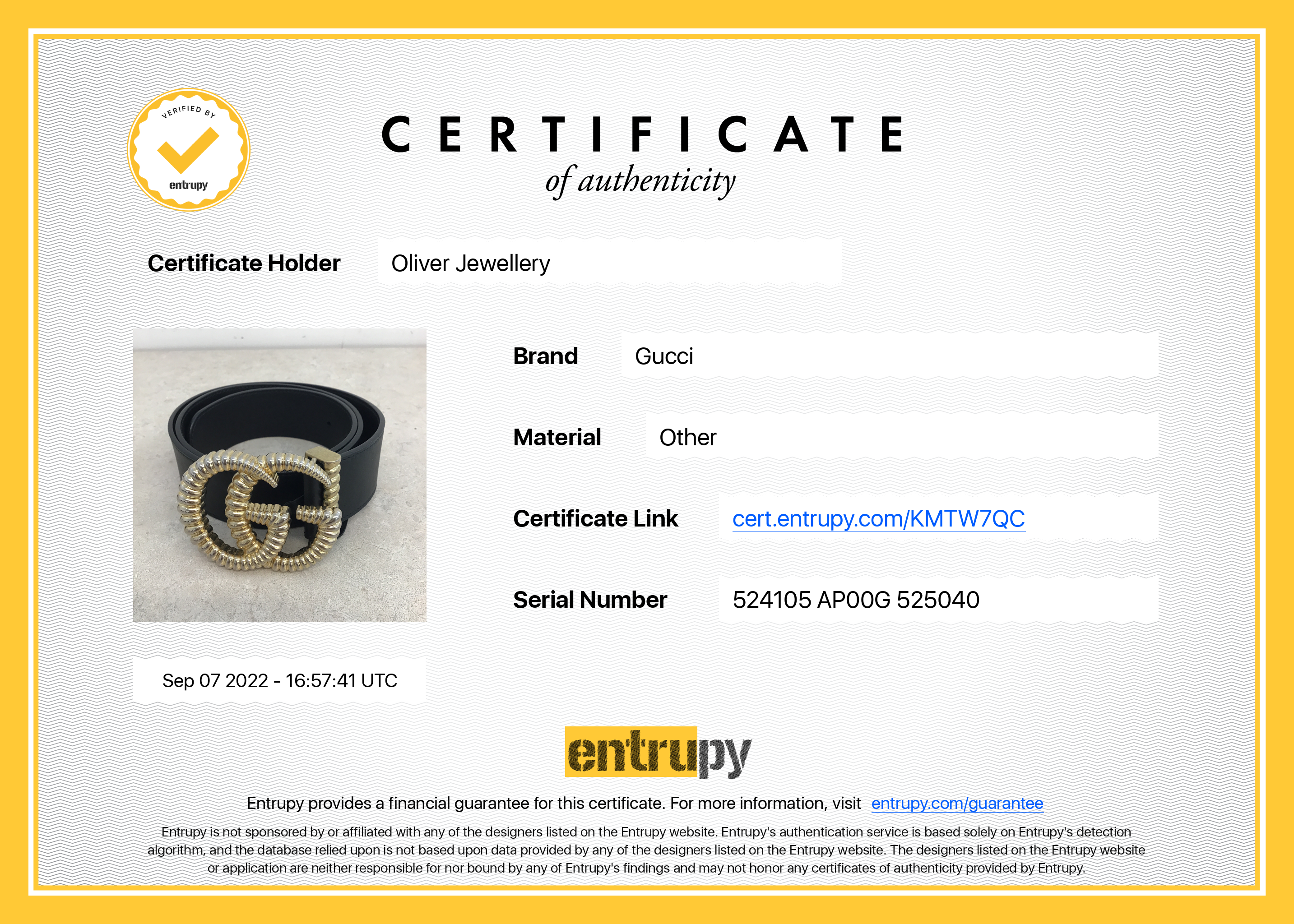 Gucci Leather Belt with Torchon Double G Buckle w/ Box