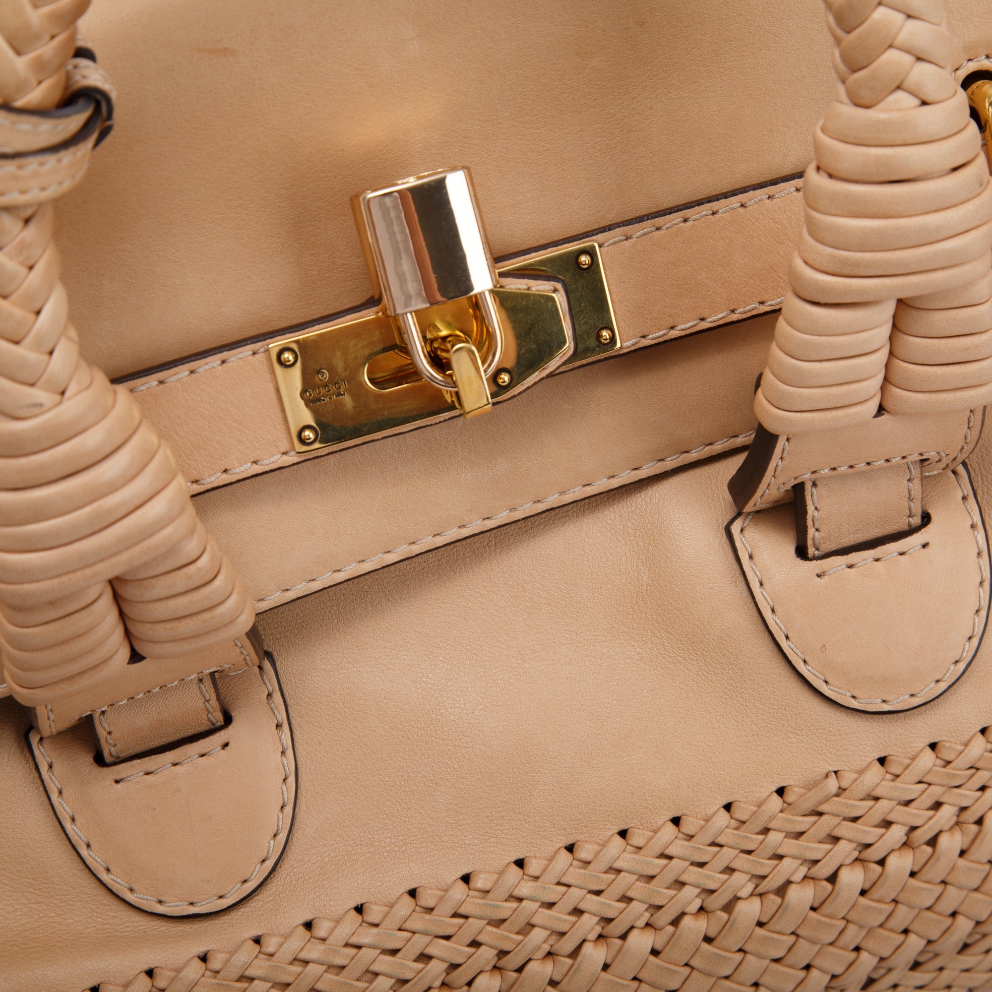 Gucci Leather Handmade Top Handle Bag