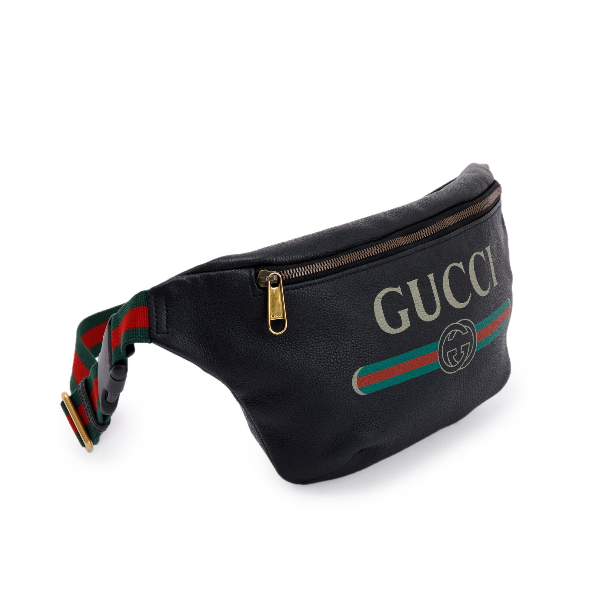 Gucci Logo Print Leather Large Belt Bag