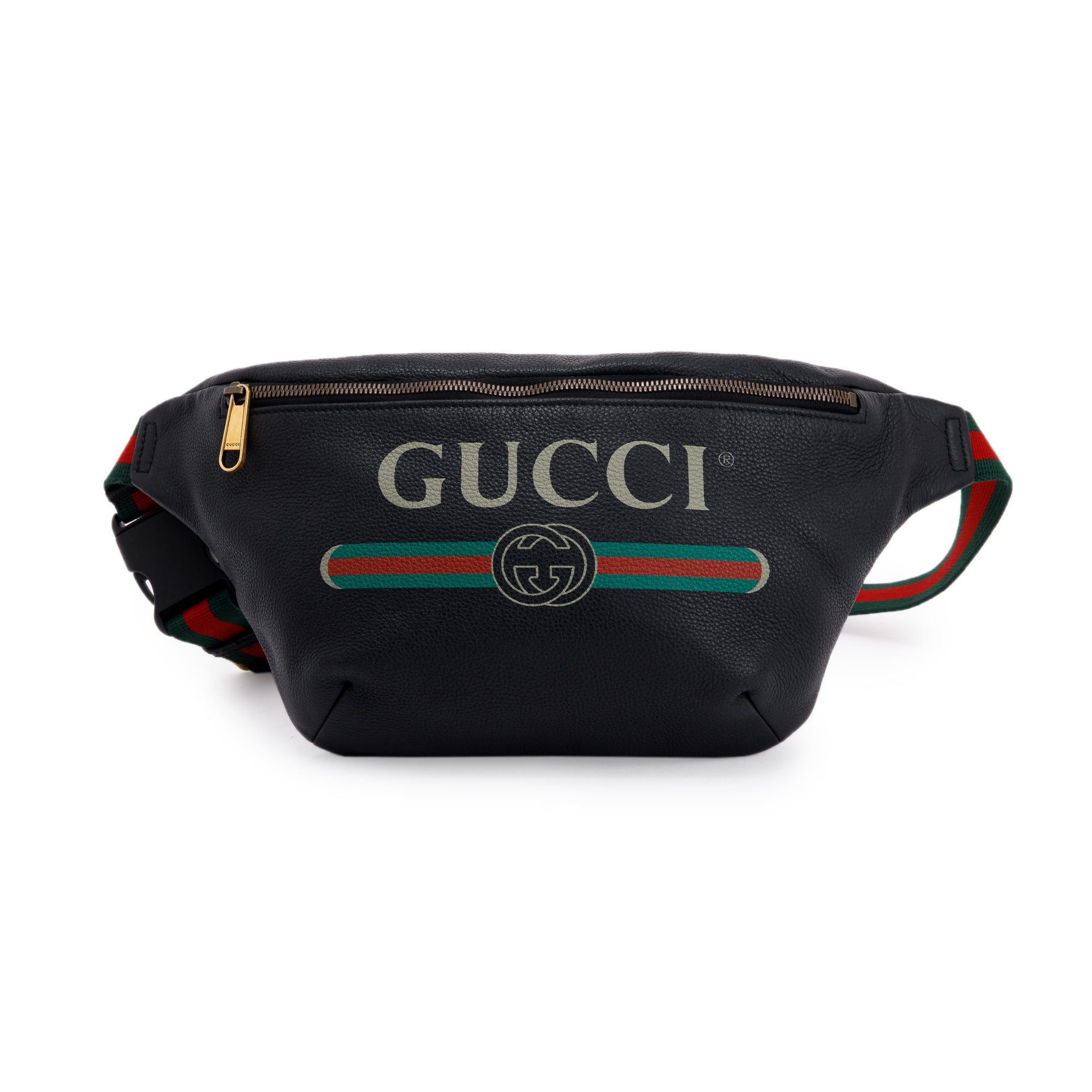 Gucci Logo Print Leather Large Belt Bag