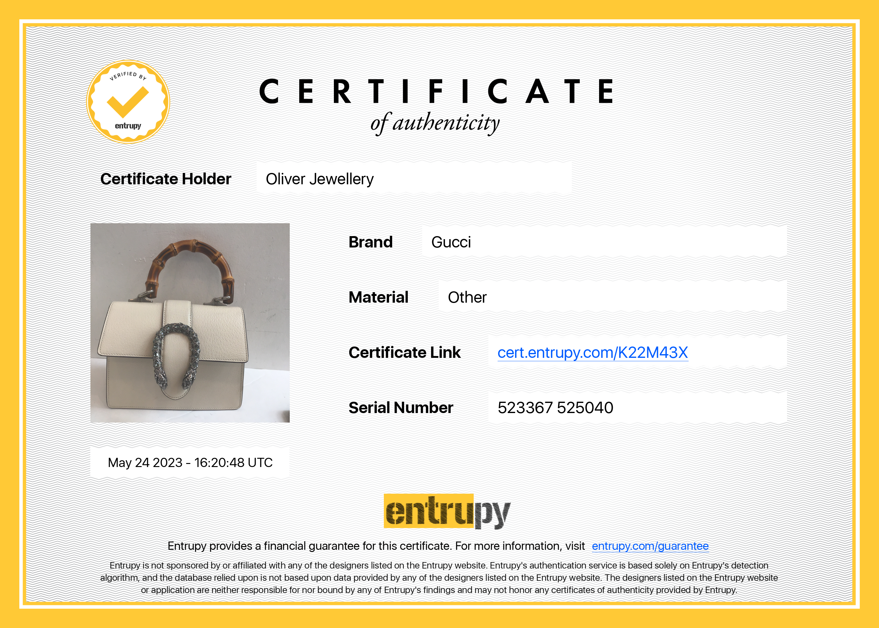 Gucci Medium Dionysus Bamboo Top Handle Bag w/ Strap