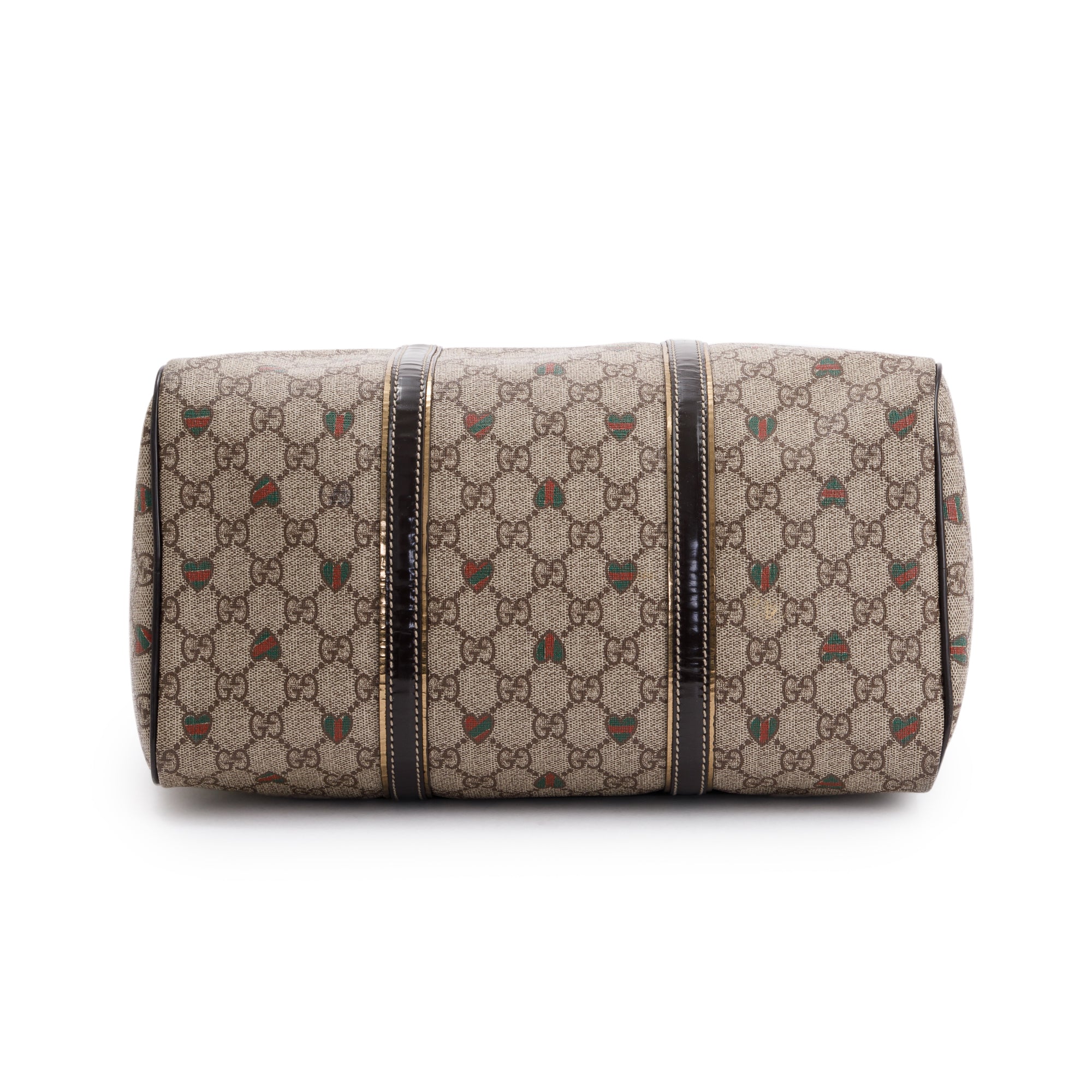 Gucci Medium GG Supreme Heart Tattoo Hearts Joy Boston Bag