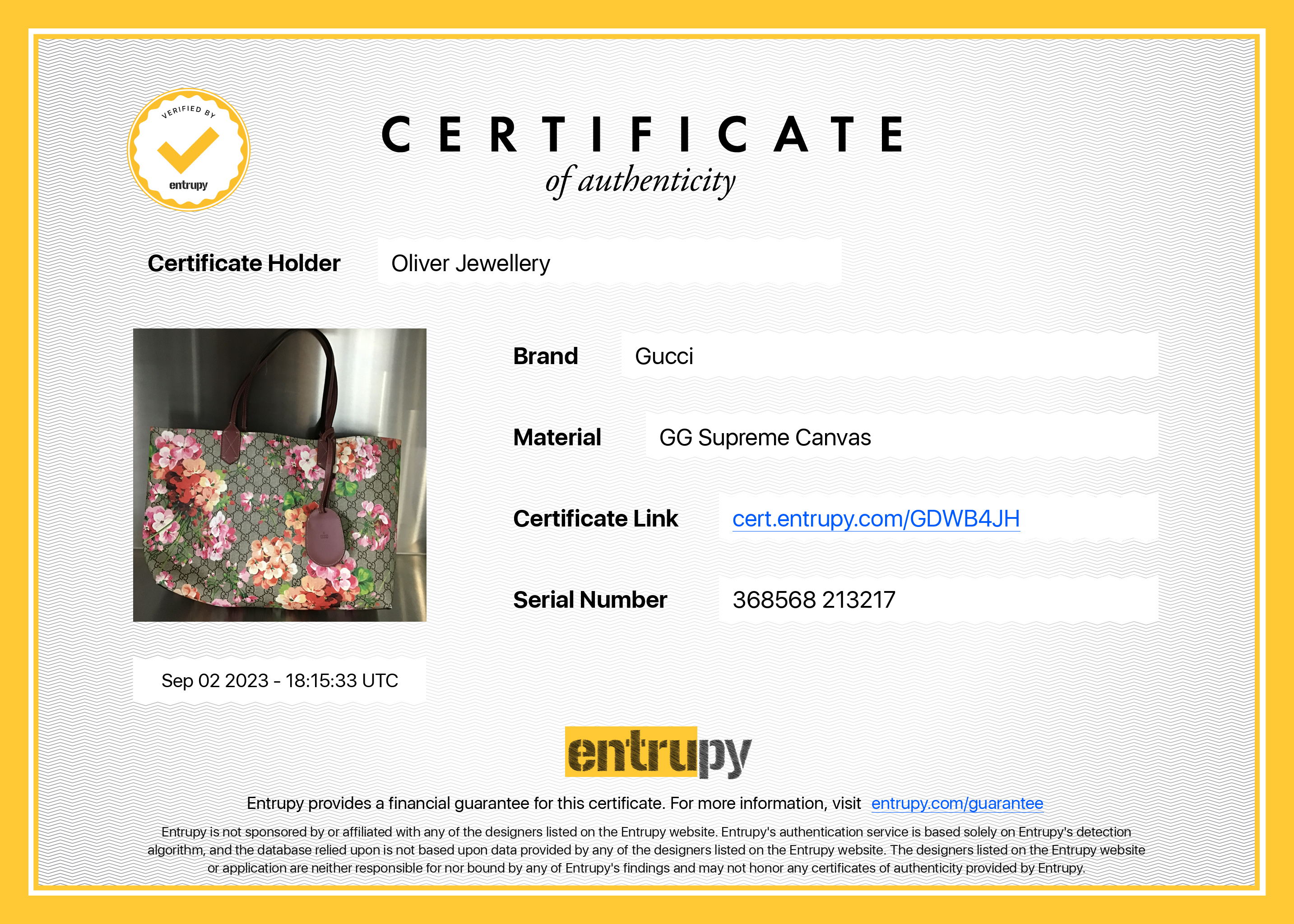 Gucci Medium Reversible GG Supreme Blooms Tote