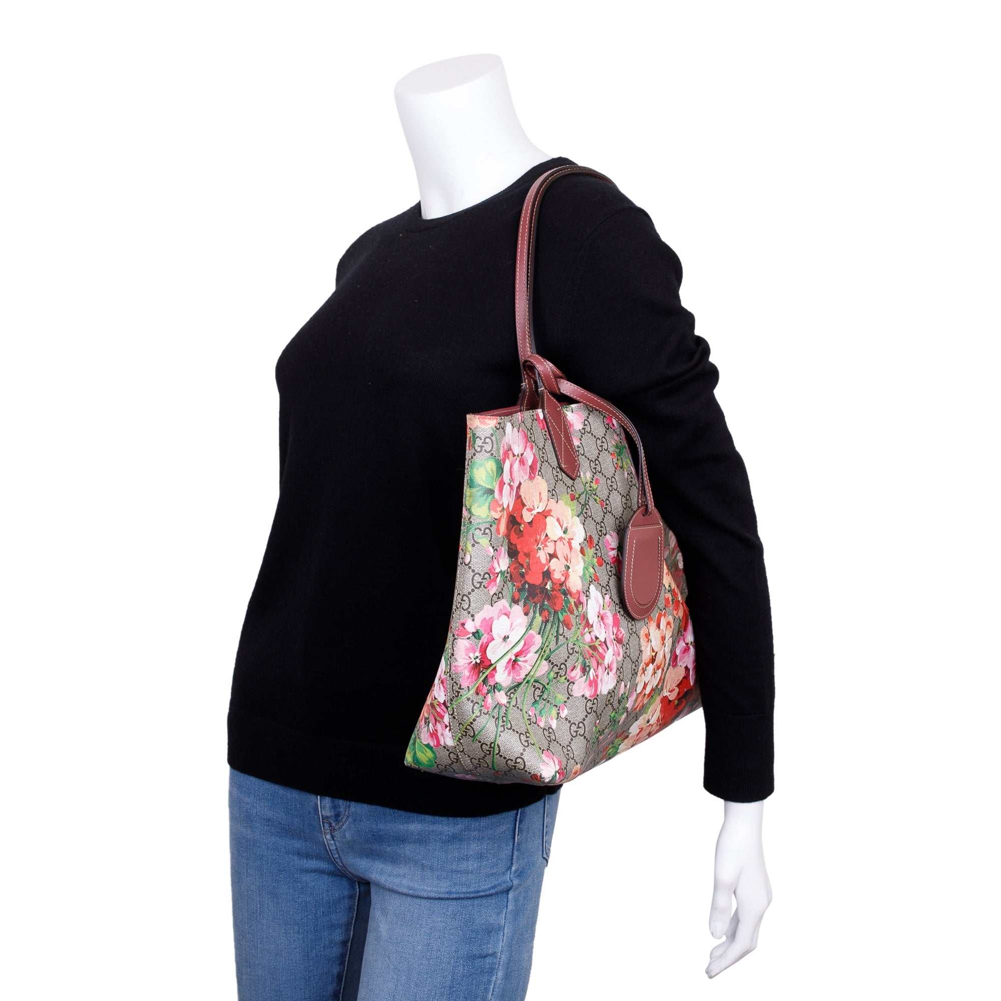 Gucci Medium Reversible GG Supreme Blooms Tote