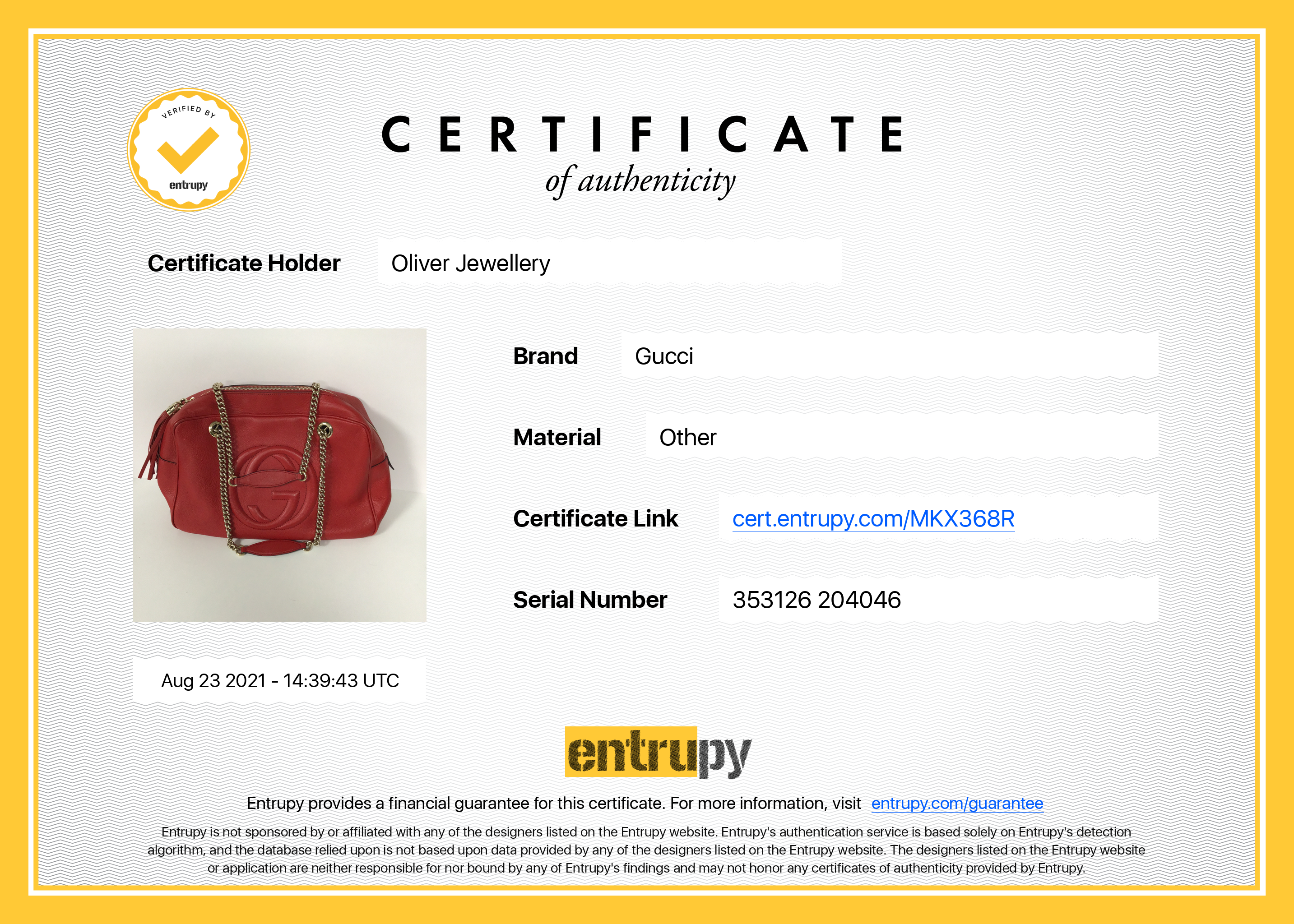Gucci Medium Soho Chain Zip Shoulder Bag