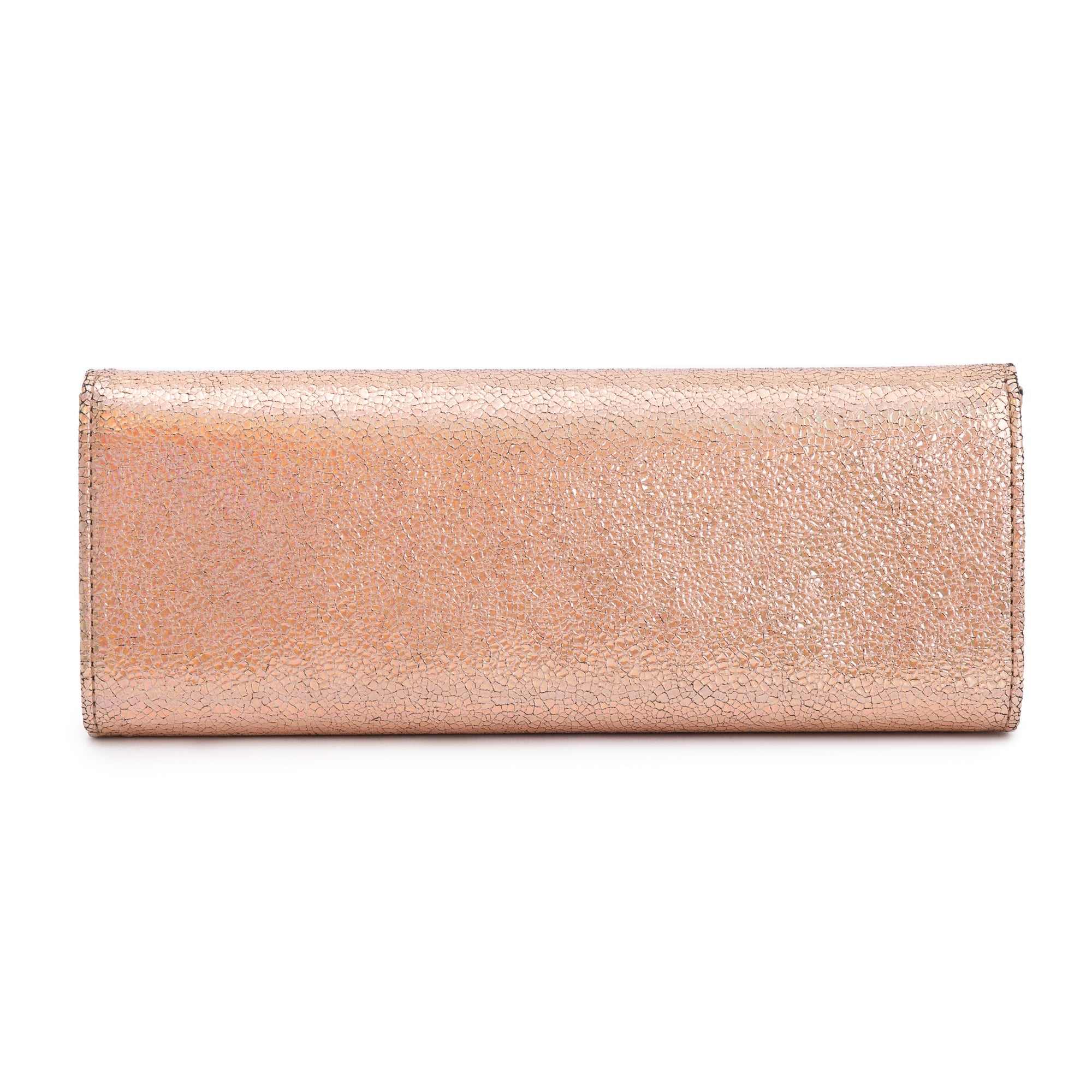 Gucci Metallic Crackled Calfskin Leather Interlocking G Broadway Clutch