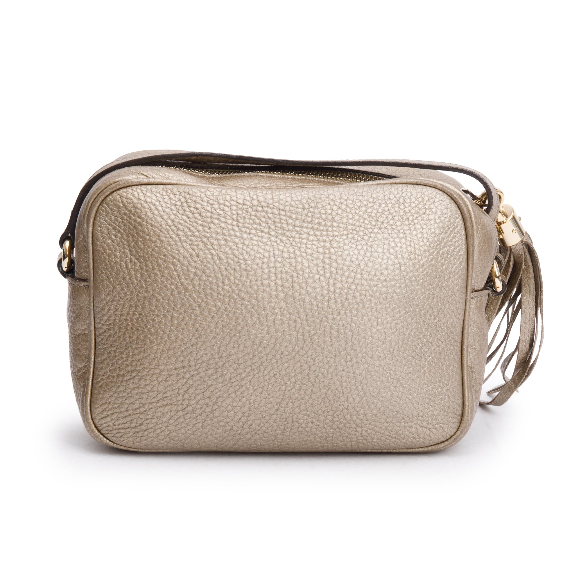 Gucci Metallic Gold Pebbled Calfskin Leather Small Soho Disco Bag