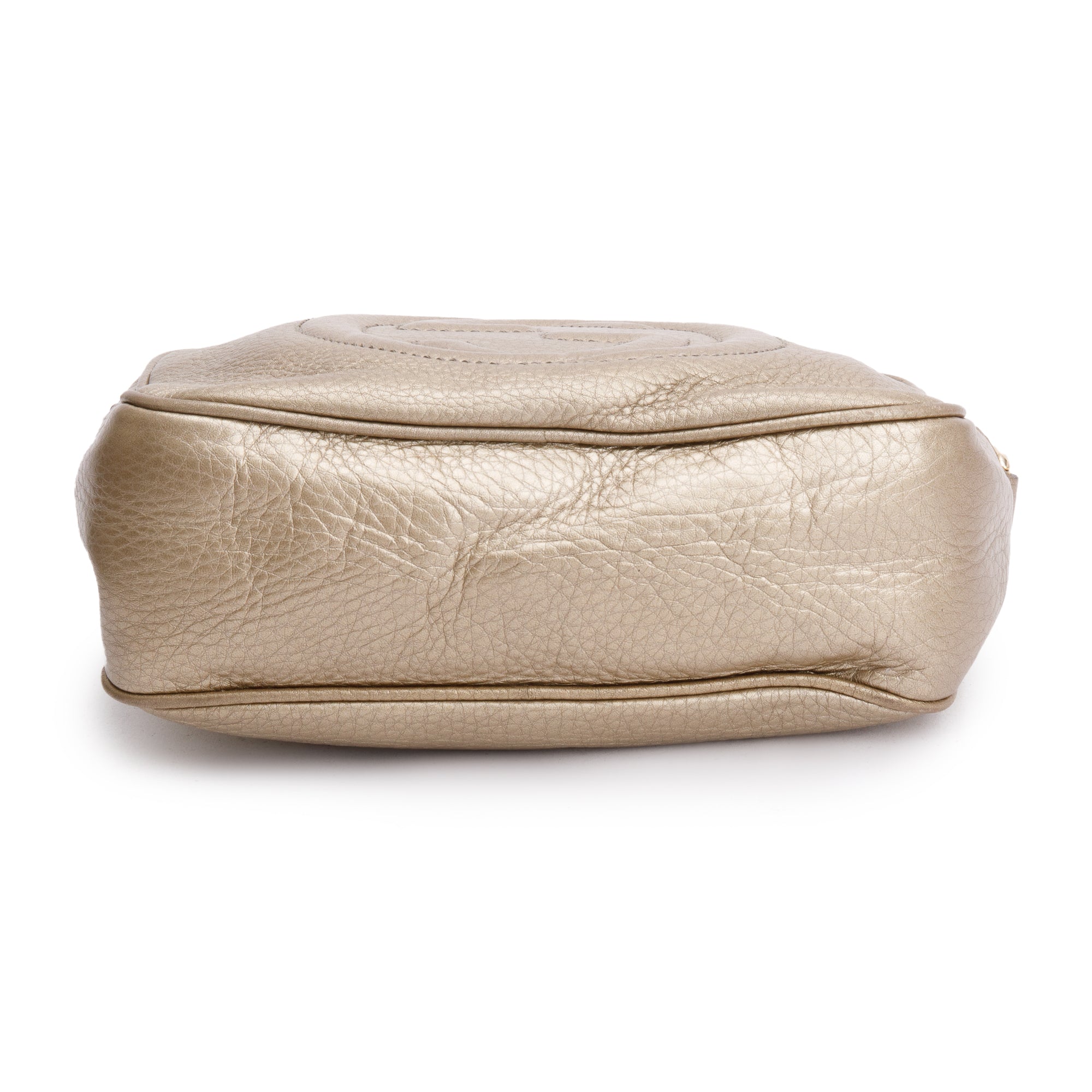 Gucci Metallic Gold Pebbled Calfskin Leather Small Soho Disco Bag