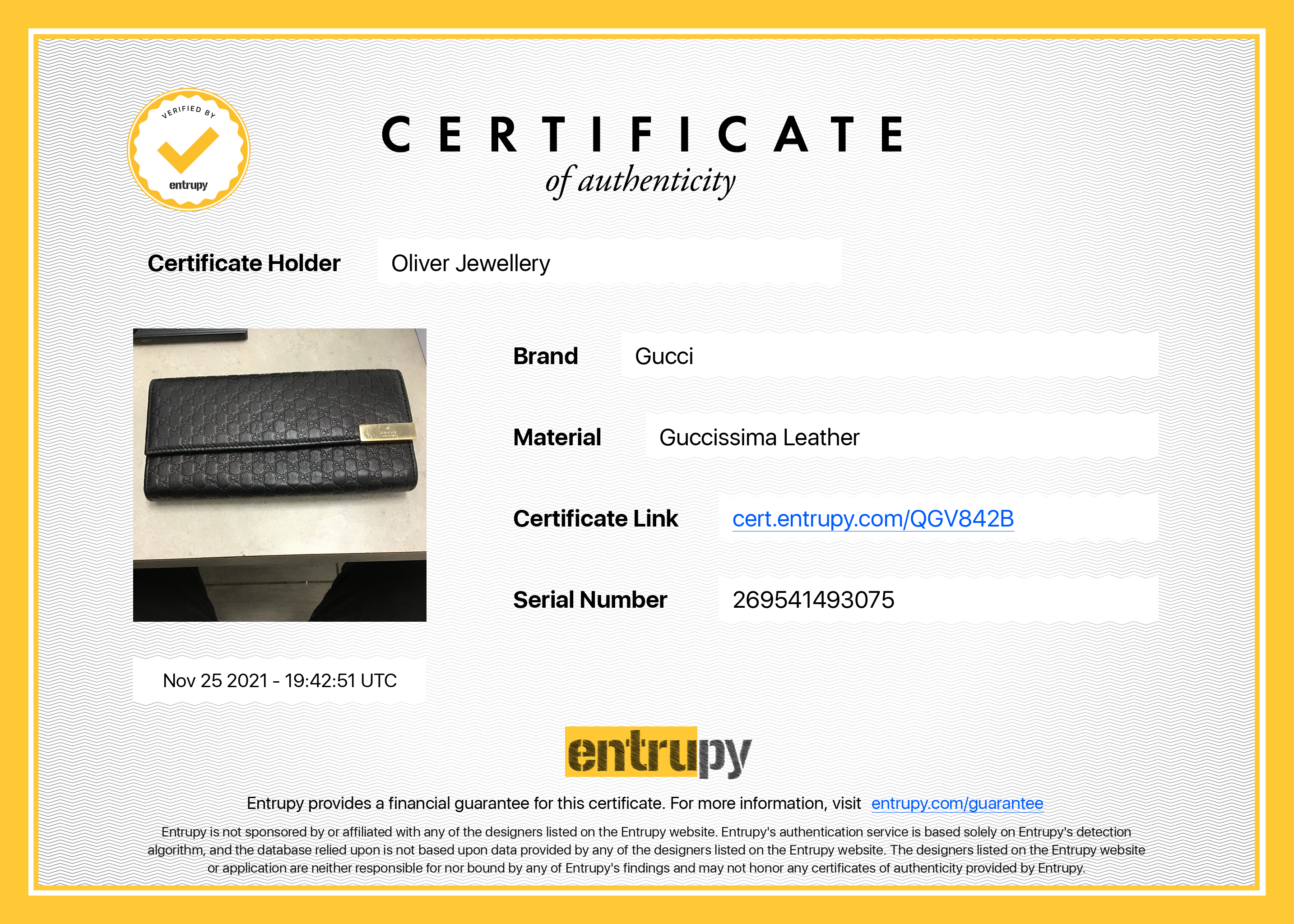 Gucci Microguccissima Wallet on Chain w/ Box & Receipt