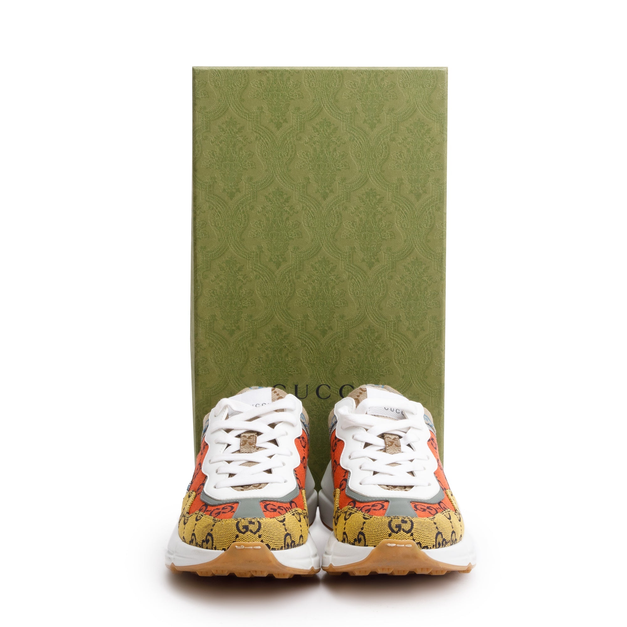 Gucci Multicolor GG Canvas Women's Rhyton Sneakers, Size 37 w/ Box