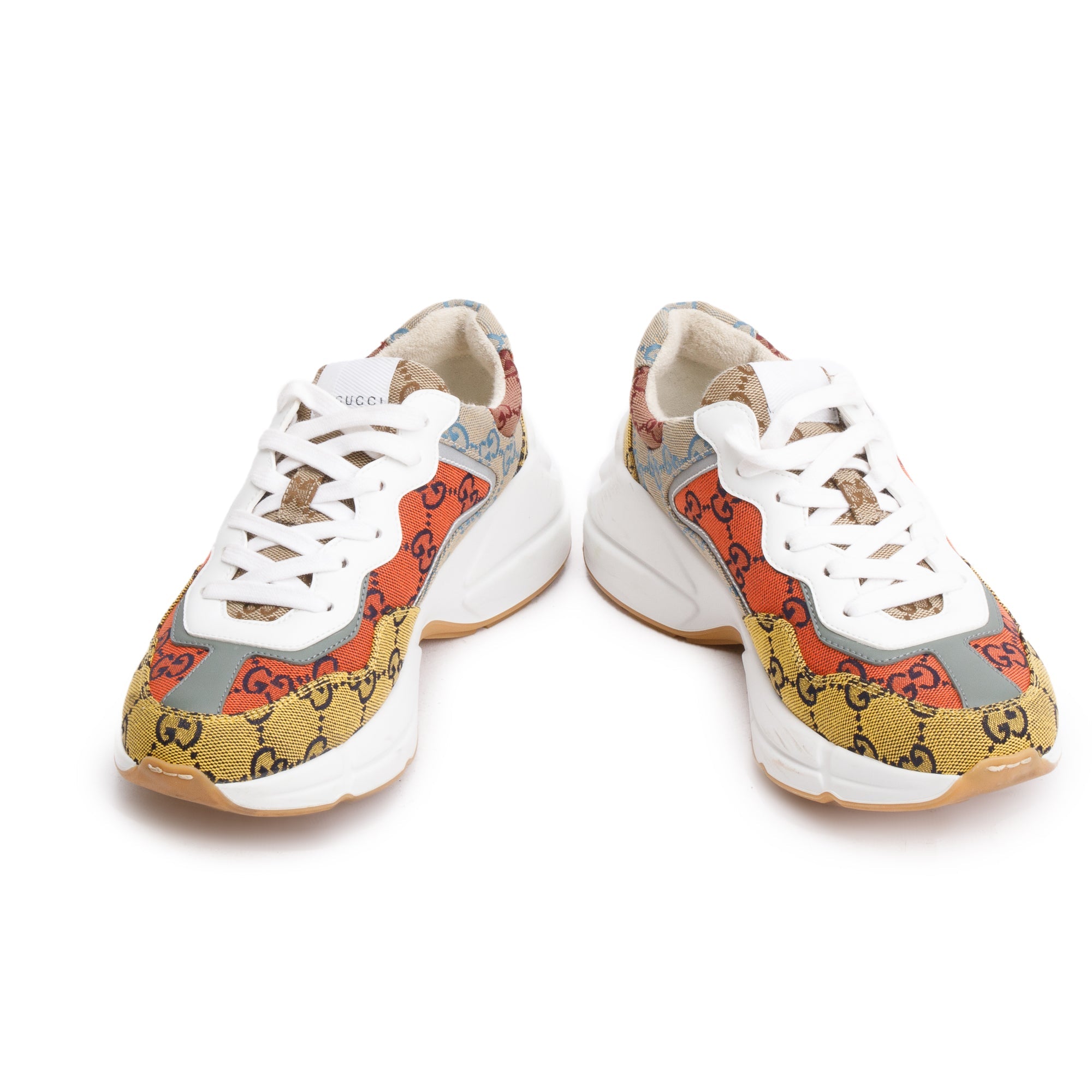 Gucci Multicolor GG Canvas Women's Rhyton Sneakers, Size 37 w/ Box