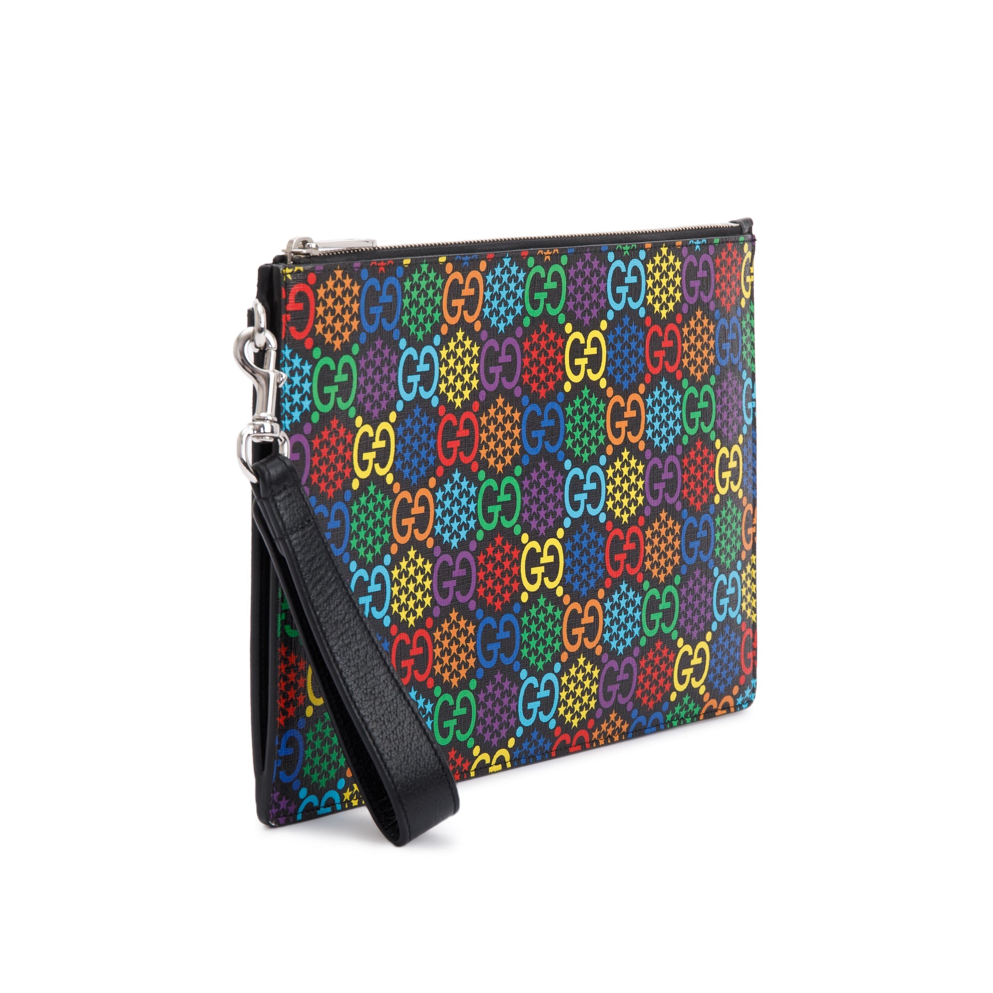 Gucci Multicolour GG Supreme Psychedelic Zip Wristlet Pouch