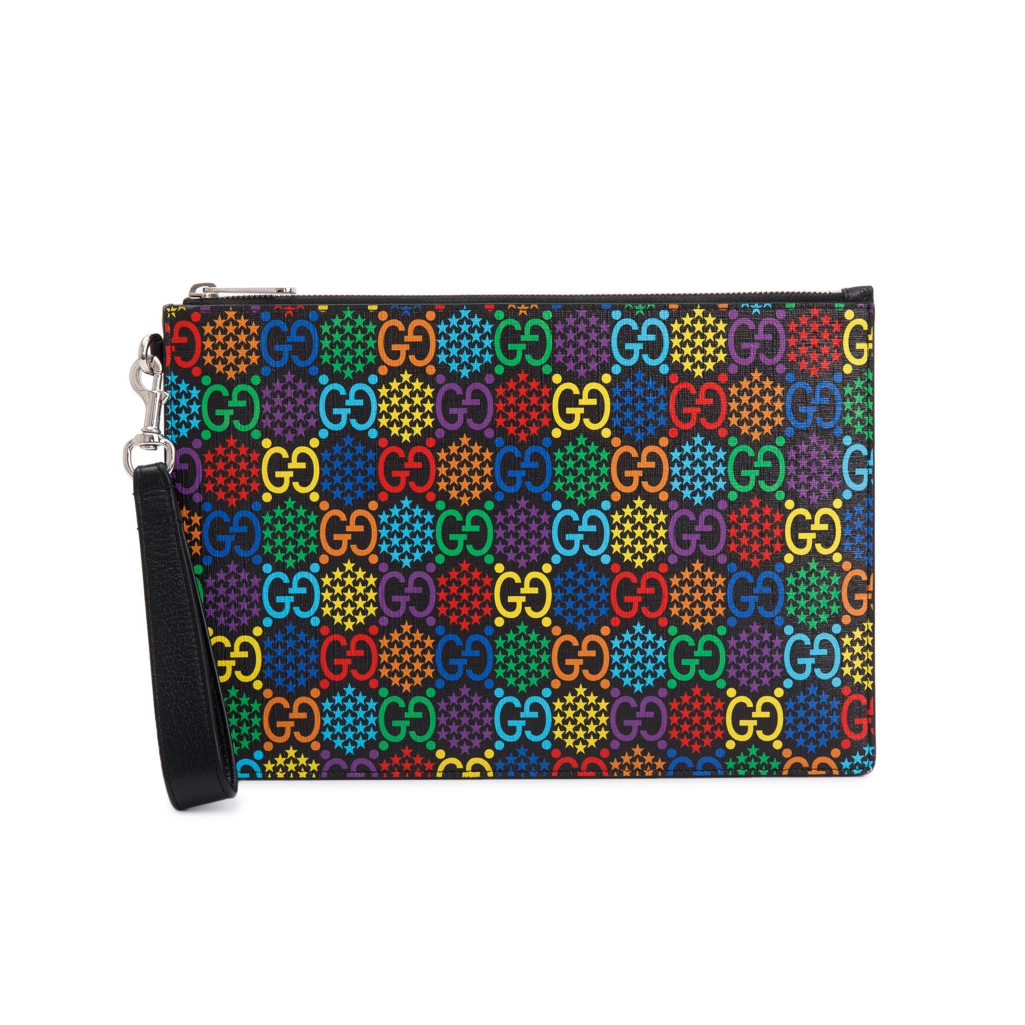 Gucci Multicolour GG Supreme Psychedelic Zip Wristlet Pouch