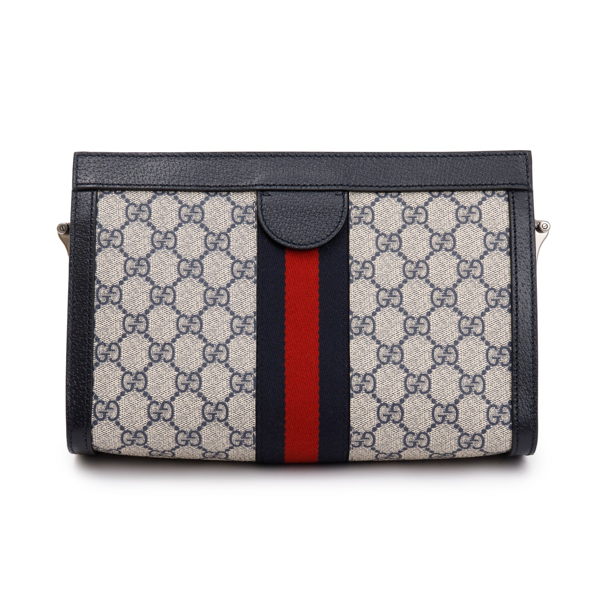 Gucci Navy GG Supreme Ophidia GG Small Shoulder Bag w/ Box