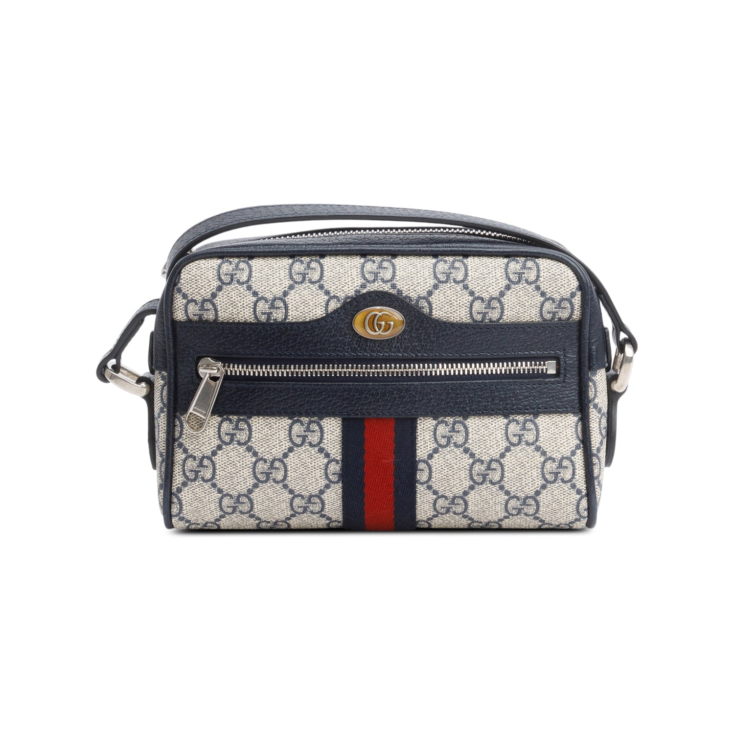 Gucci Navy GG Supreme Web Mini Ophidia Crossbody Bag