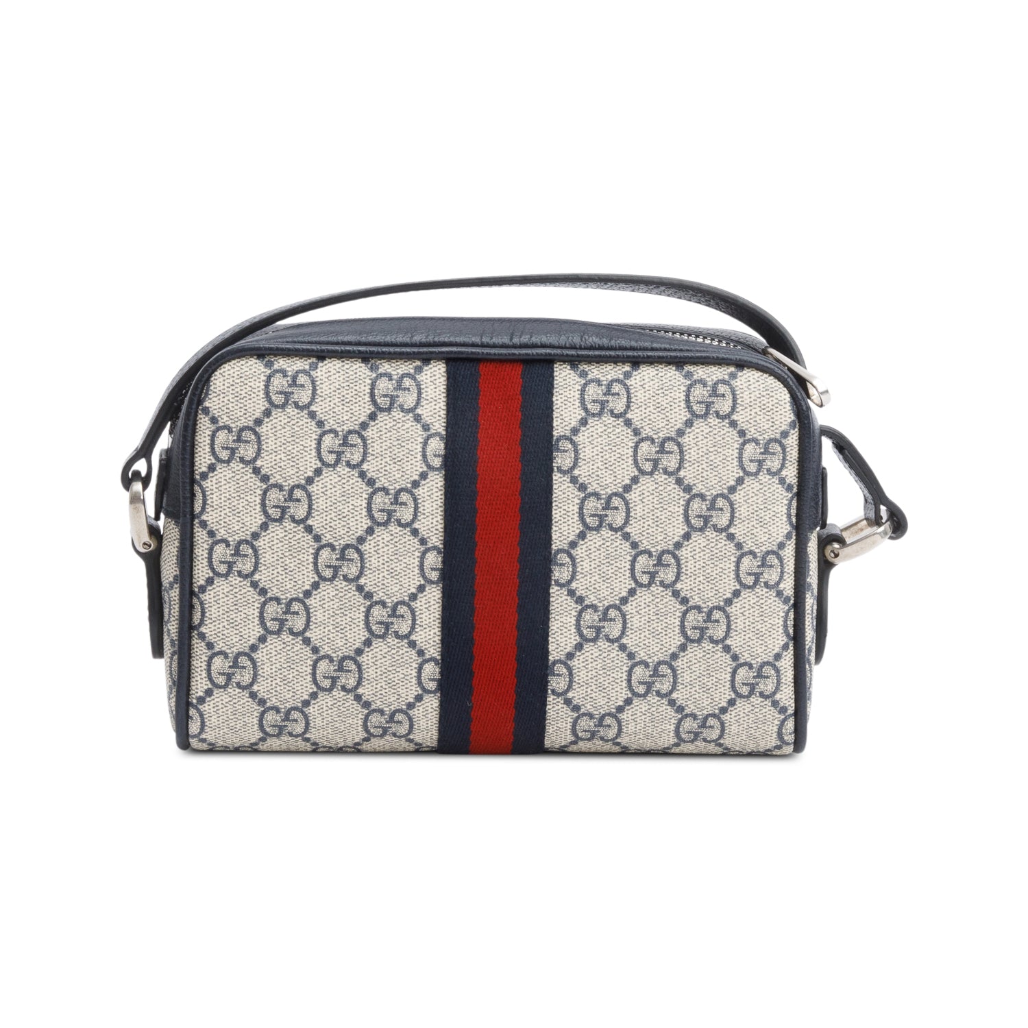 Gucci Navy GG Supreme Web Mini Ophidia Crossbody Bag