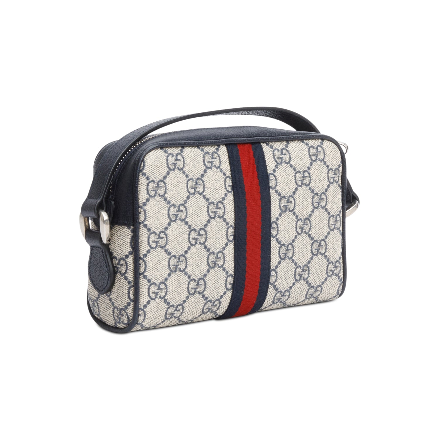 Gucci Navy GG Supreme Web Mini Ophidia Crossbody Bag