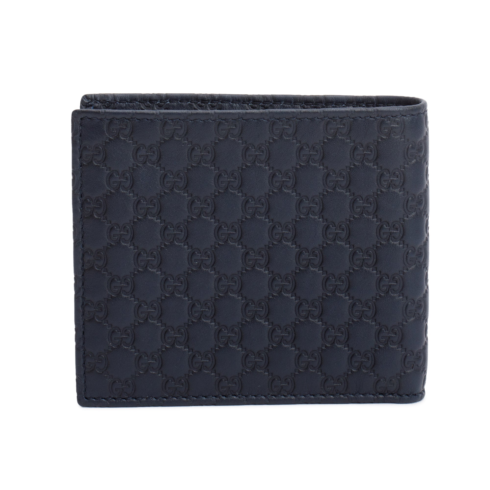 Gucci Navy Microguccissima Leather Bifold Wallet w/ Box