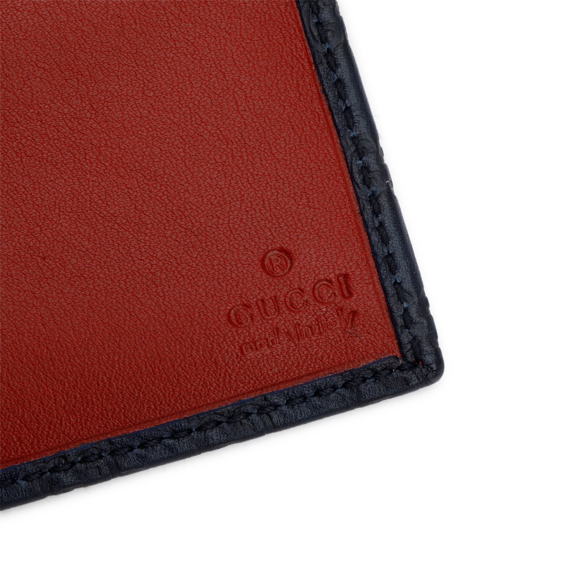 Gucci Navy Microguccissima Leather Bifold Wallet w/ Box