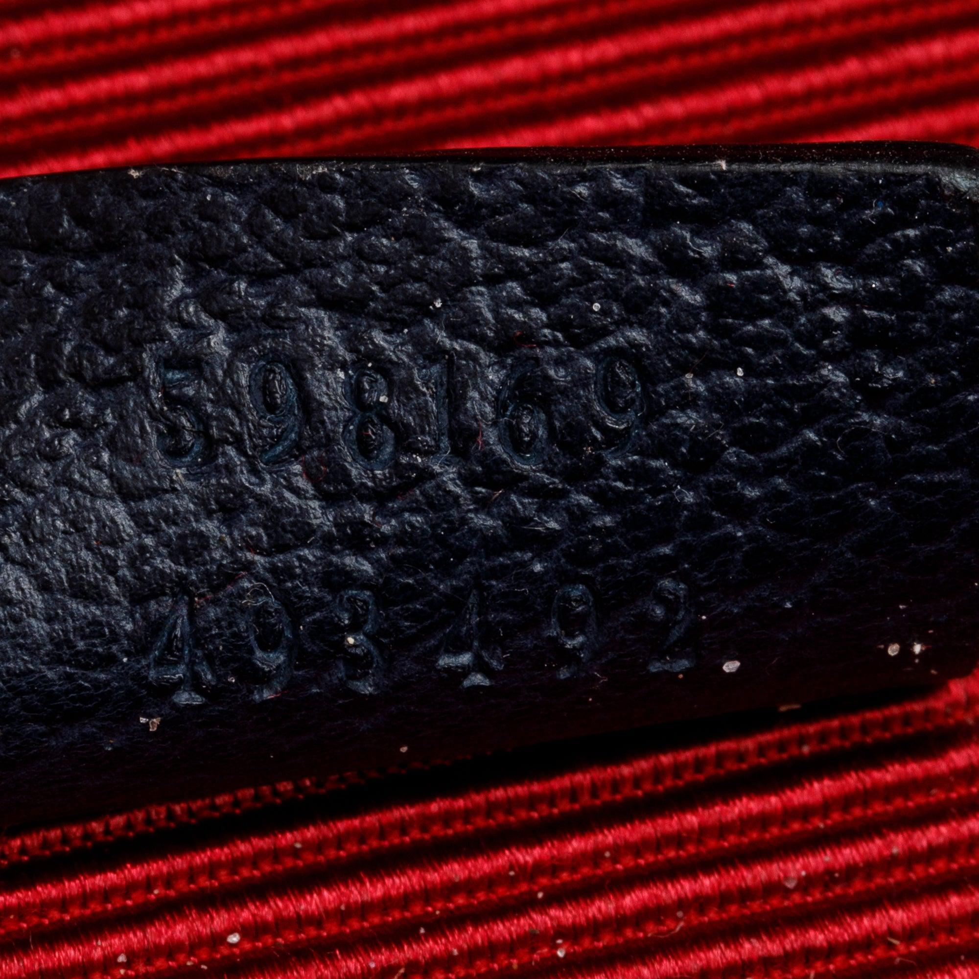 Gucci Navy/Red GG Wool Shopper Tote w/ Strap