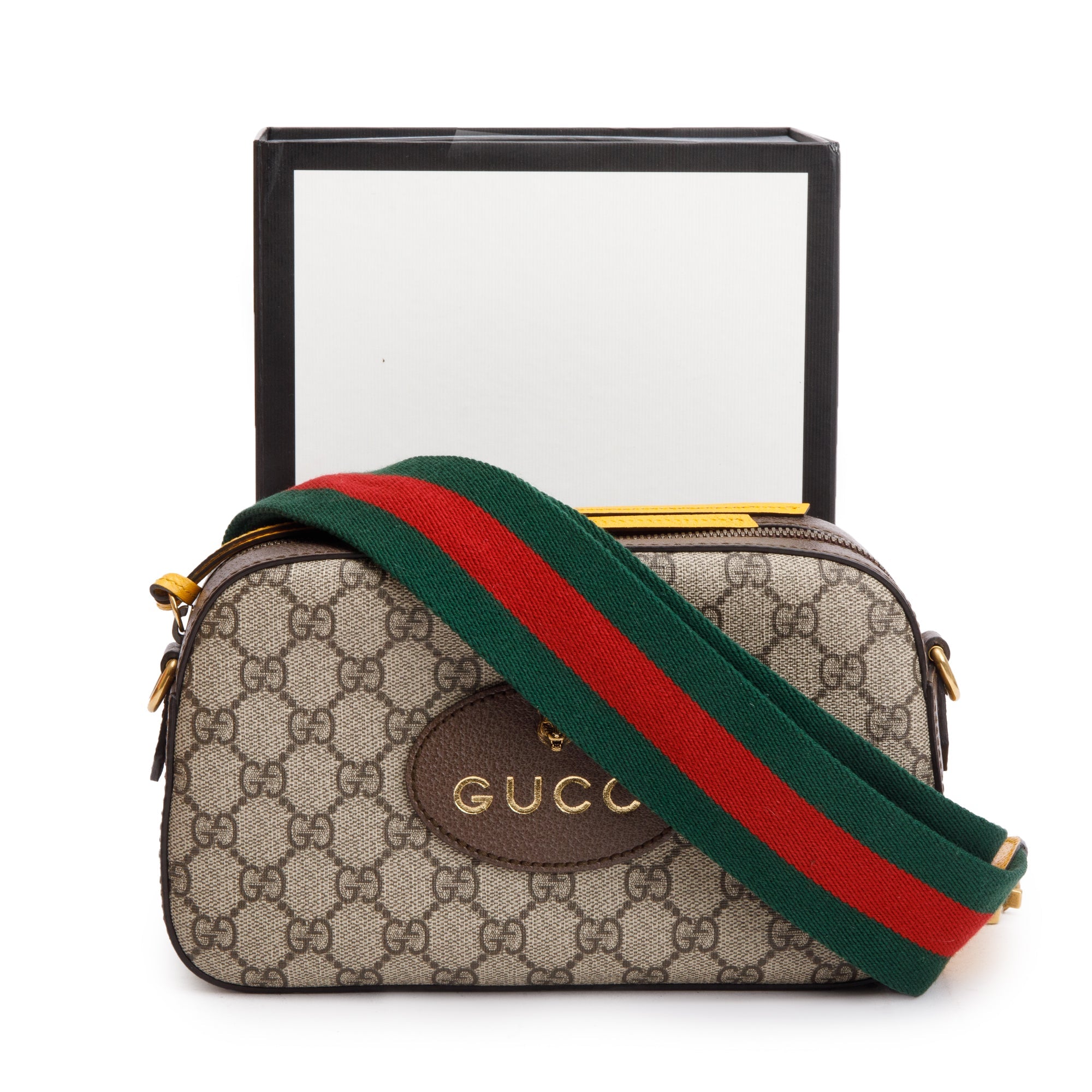 グッチメッセージバックGG Supreme Monogram Leather Gucci GG Supreme Web Large Flap Messenger Bag – OLIVER'S