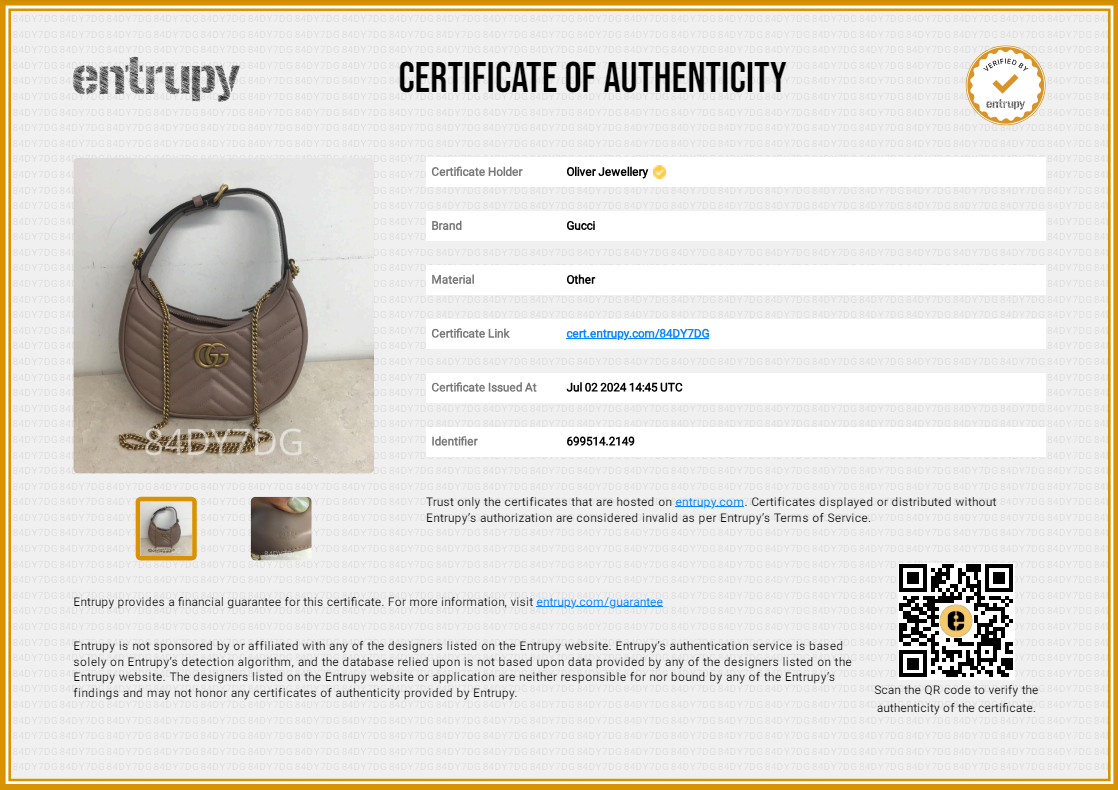 Gucci Neutral GG Marmont Half-Moon Shaped Mini Bag