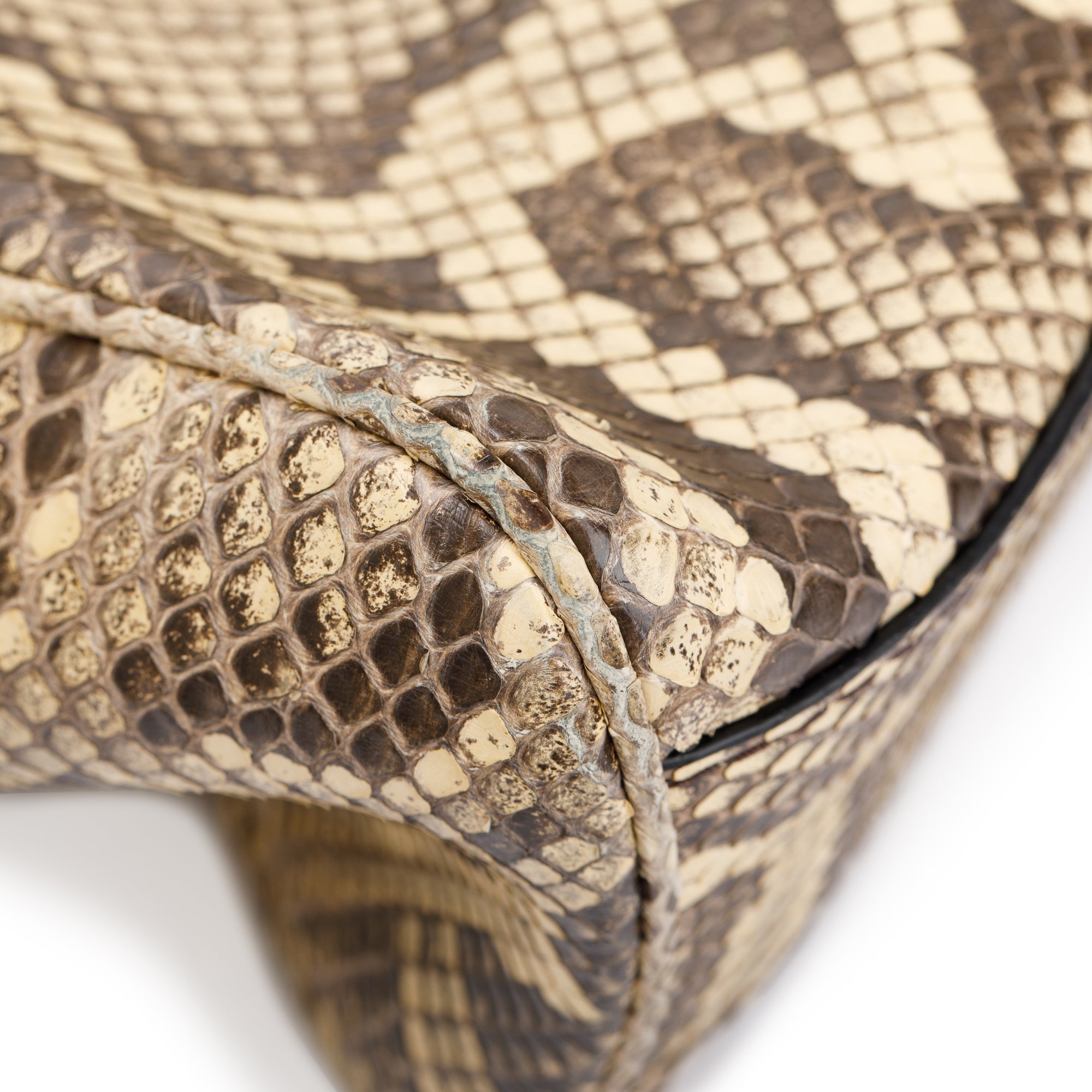 Gucci Neutrals Python Medium RE(Belle) Shoulder Bag w/ Strap