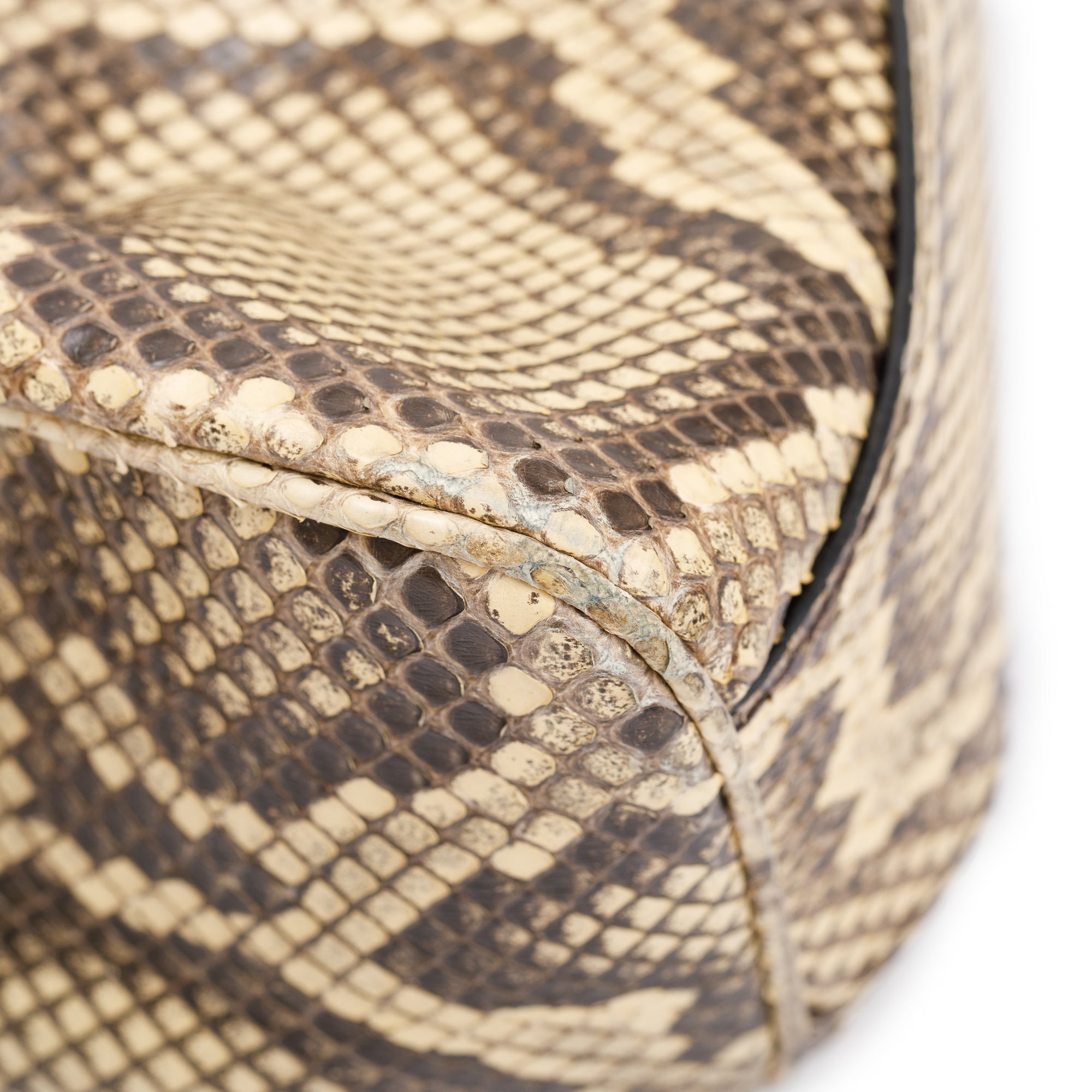 Gucci Neutrals Python Medium RE(Belle) Shoulder Bag w/ Strap