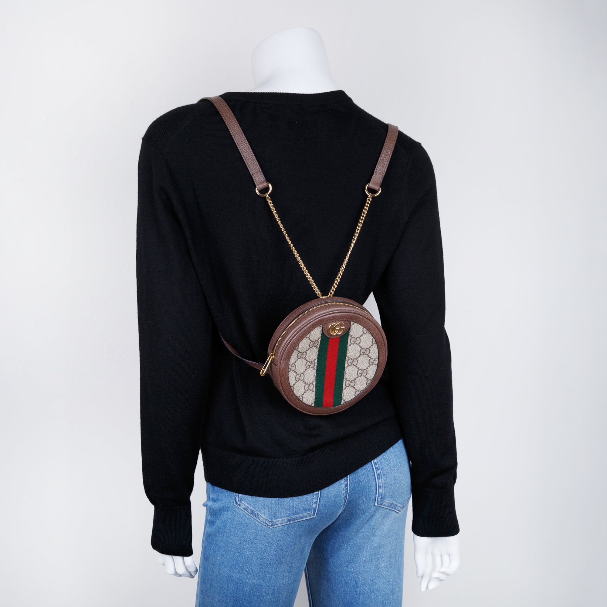 Gucci Ophidia GG Mini Round Backpack w/ Box