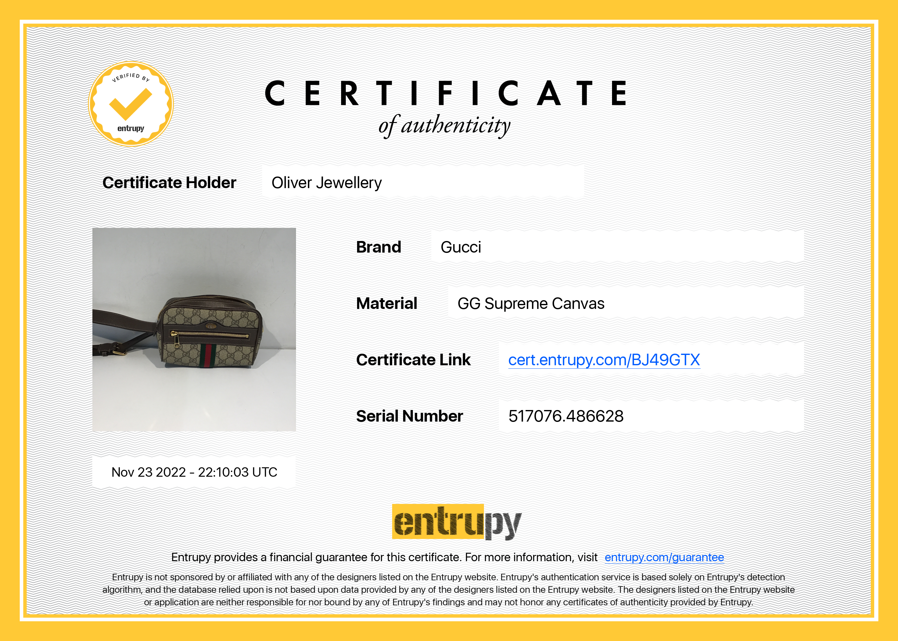 Gucci Ophidia GG Supreme Small Belt Bag