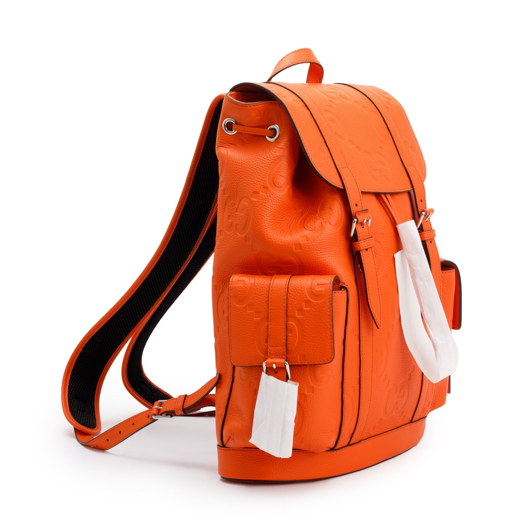Gucci Orange Jumbo GG Leather Backpack