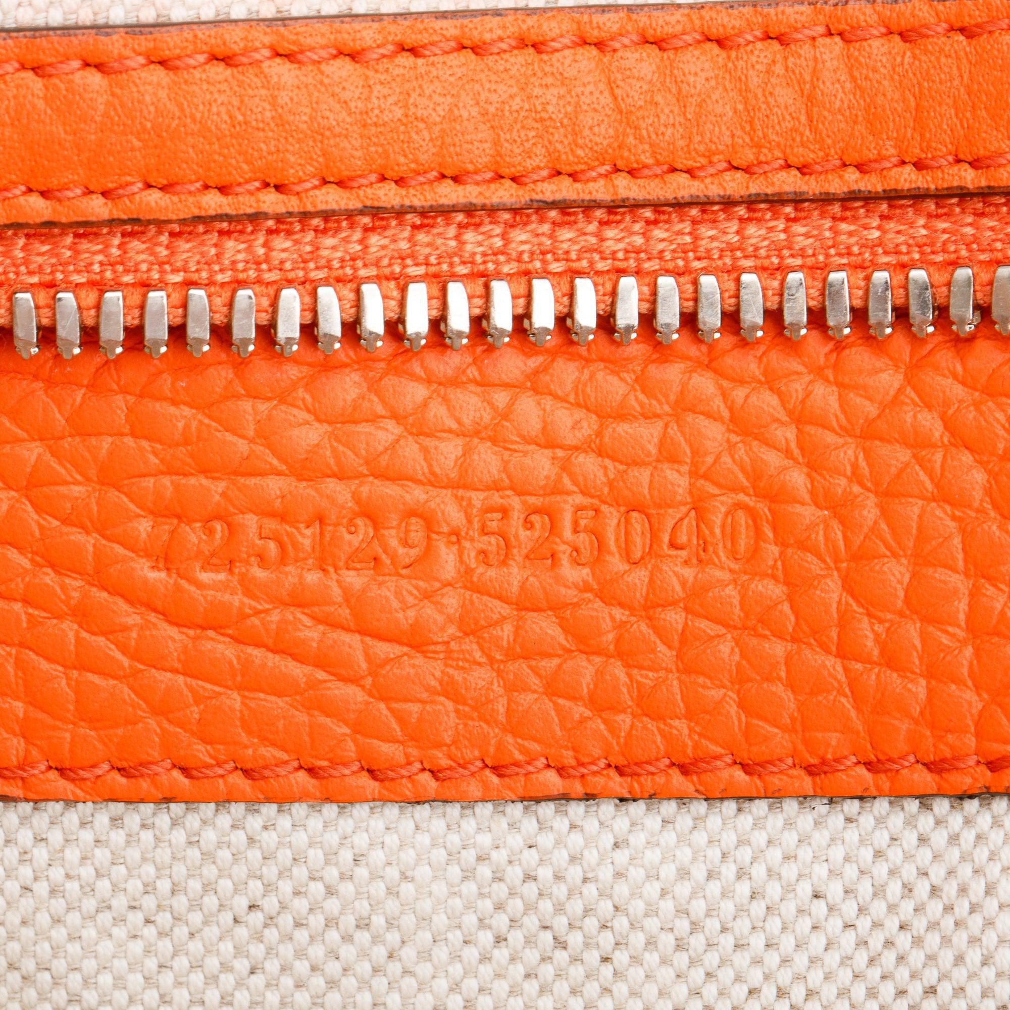 Gucci Orange Jumbo GG Leather Large Duffle Bag w/ Strap