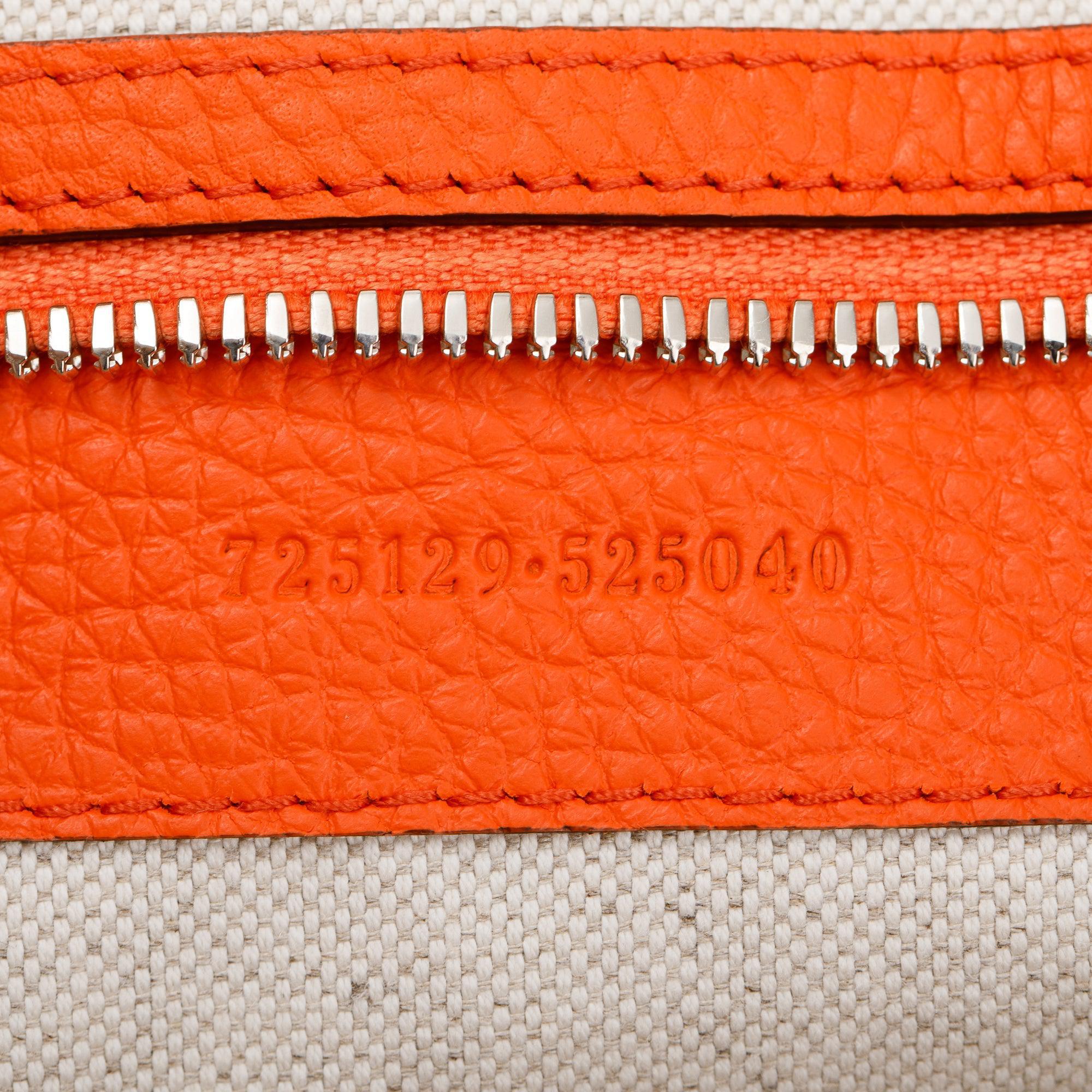 Gucci Orange Jumbo GG Leather Large Duffle Bag w/ Strap