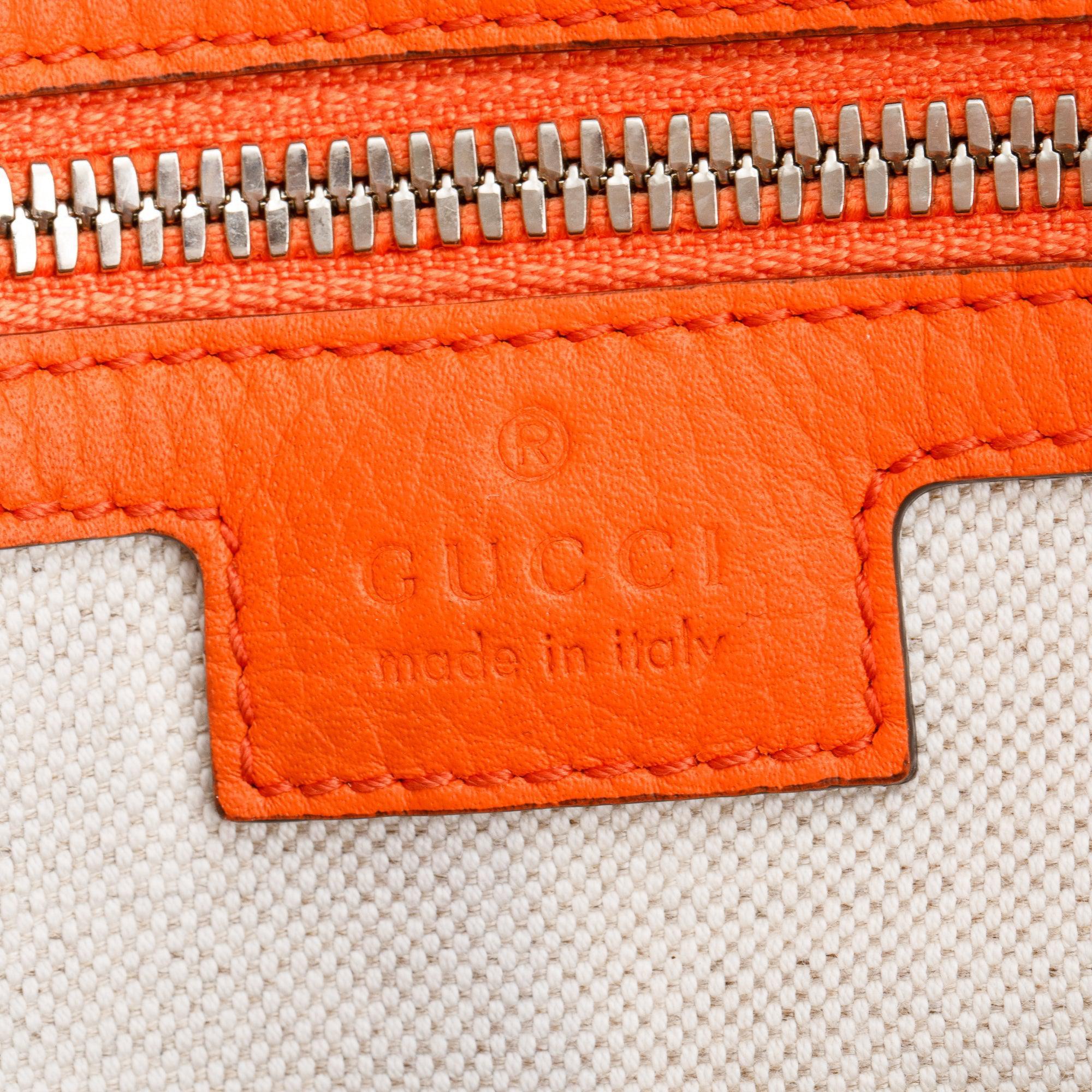 Gucci Orange Jumbo GG Leather Large Duffle Bag w/ Strap
