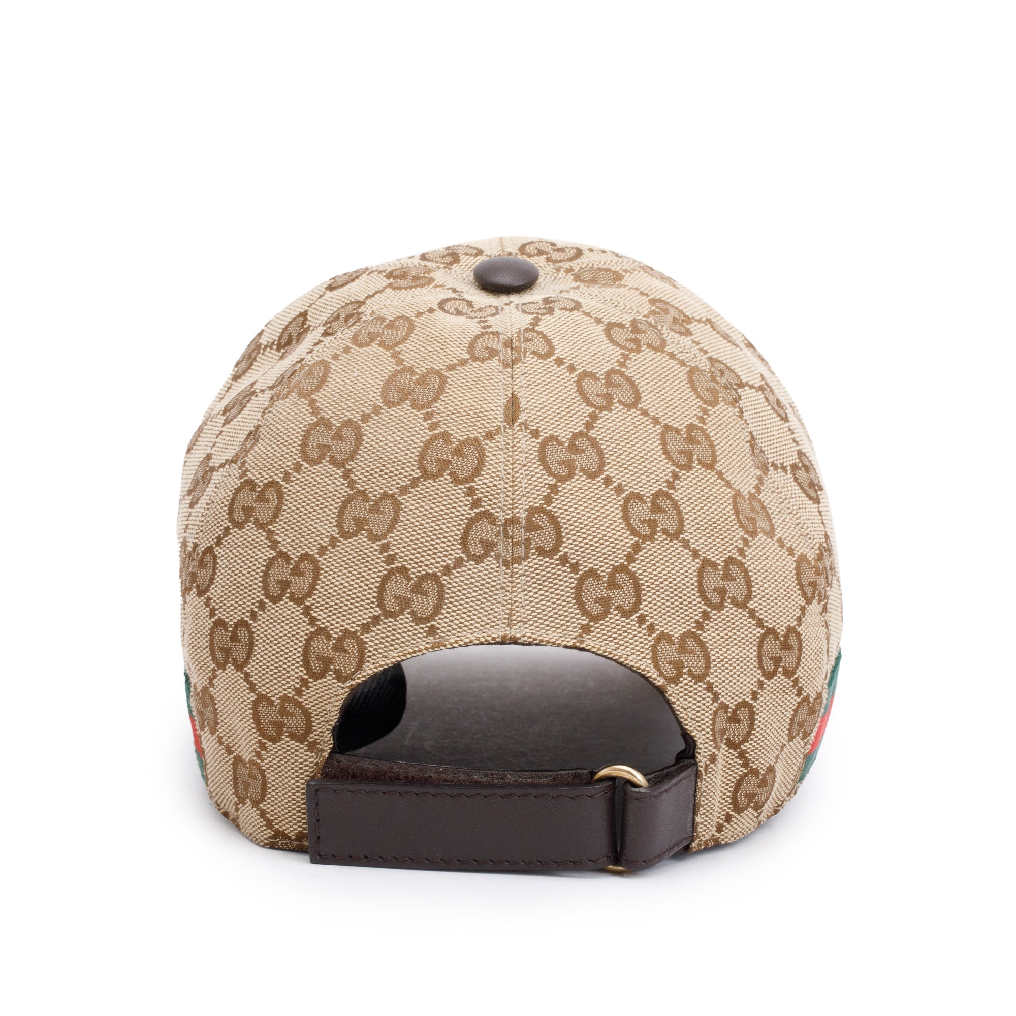 Gucci Original GG Canvas Baseball Hat with Web, Size M 58